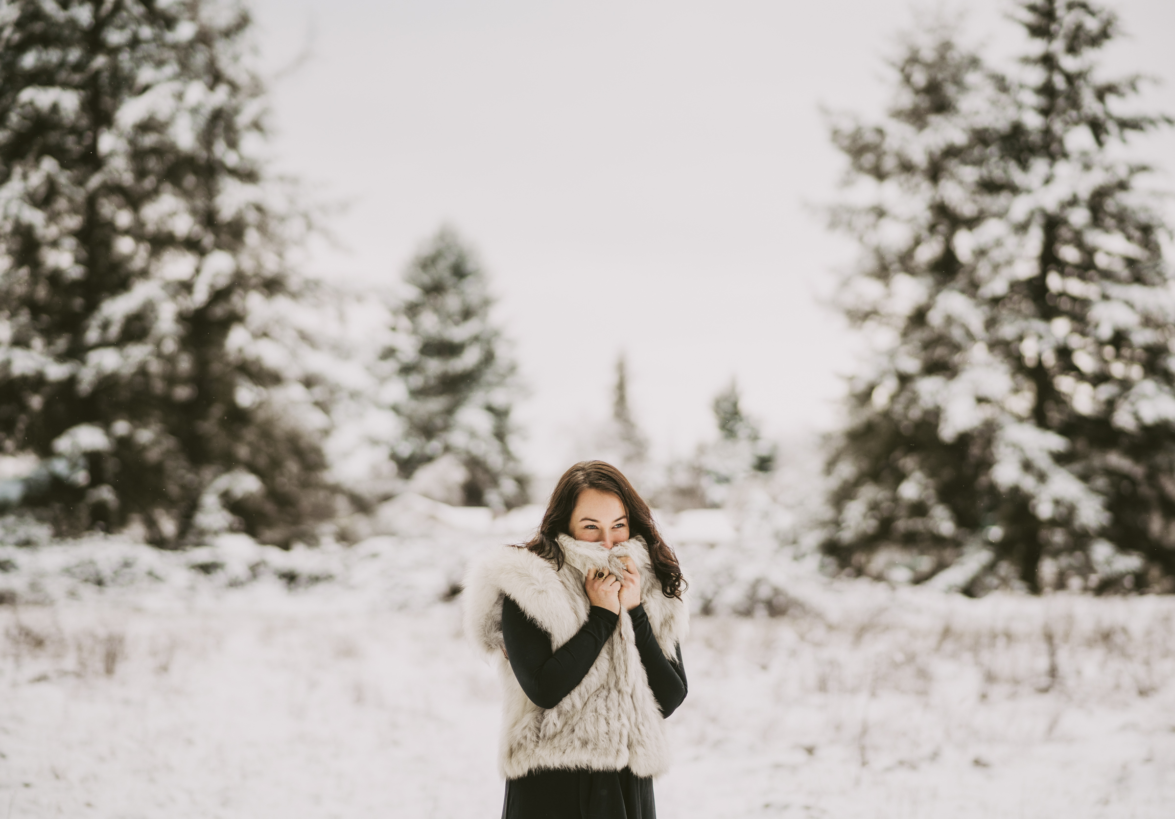 © Isaiah + Taylor Photography - Portland, Oregon Winter Forest Cabin Engagement-35.jpg