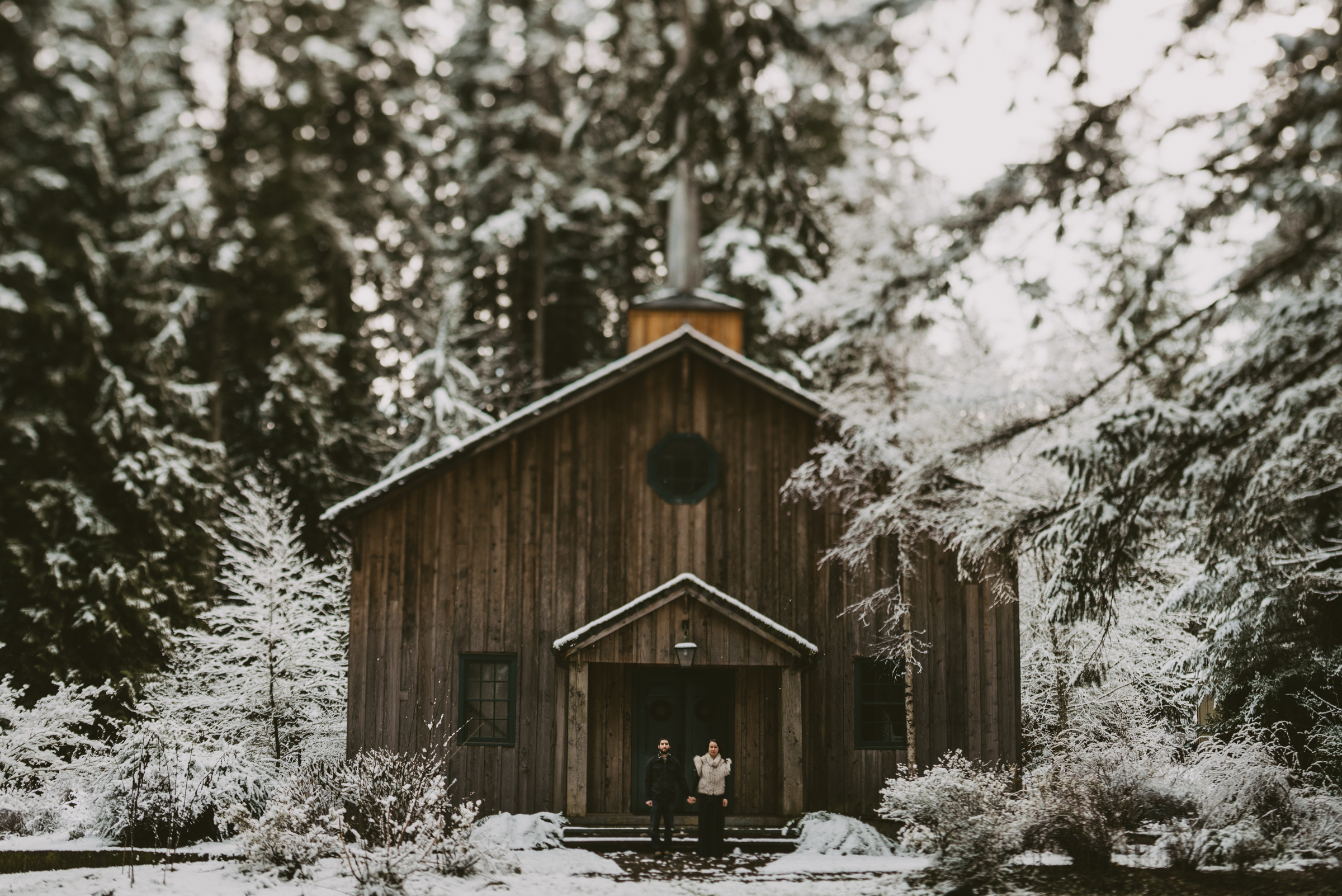 © Isaiah + Taylor Photography - Portland, Oregon Winter Forest Cabin Engagement-34.jpg