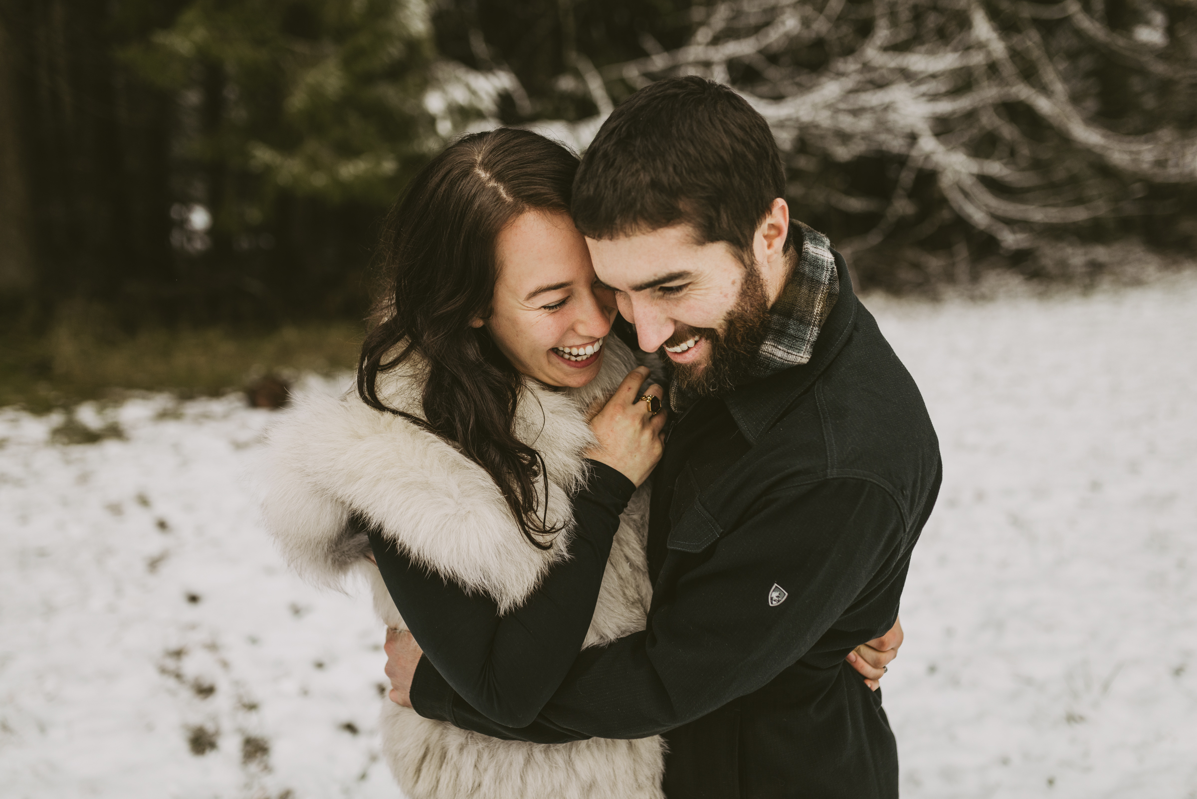 © Isaiah + Taylor Photography - Portland, Oregon Winter Forest Cabin Engagement-38.jpg