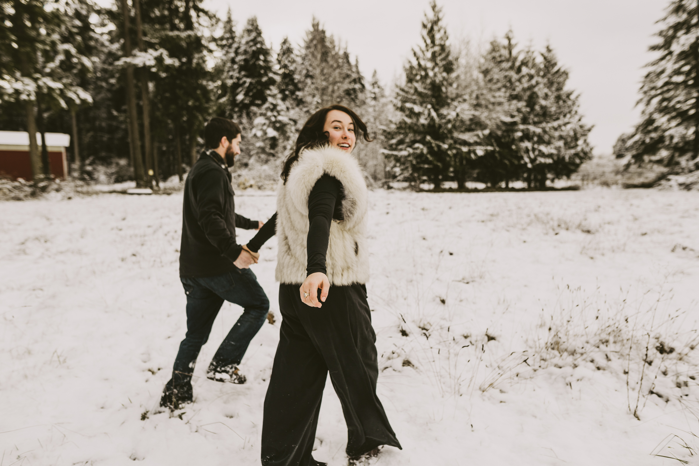 © Isaiah + Taylor Photography - Portland, Oregon Winter Forest Cabin Engagement-40.jpg