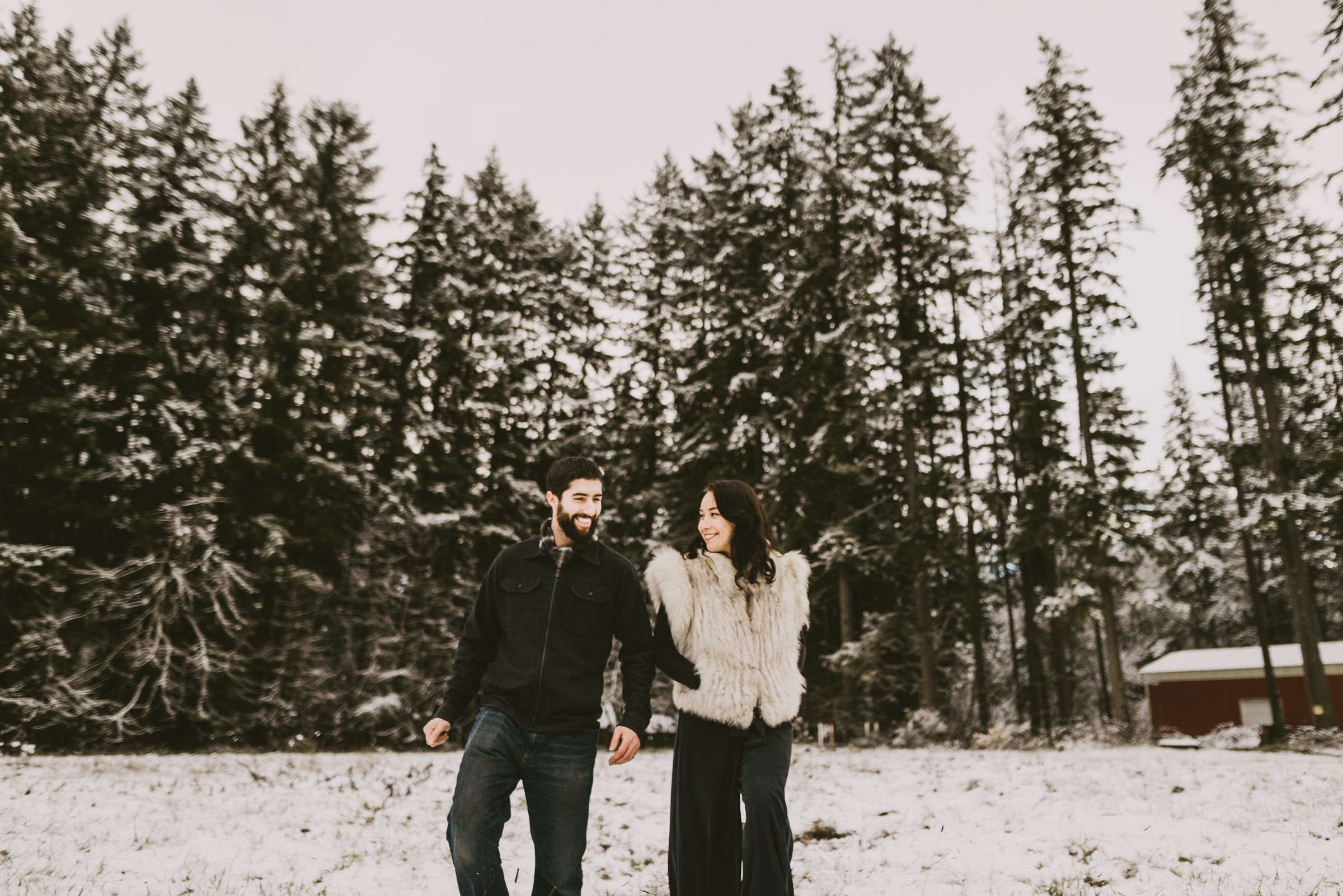 © Isaiah + Taylor Photography - Portland, Oregon Winter Forest Cabin Engagement-41.jpg