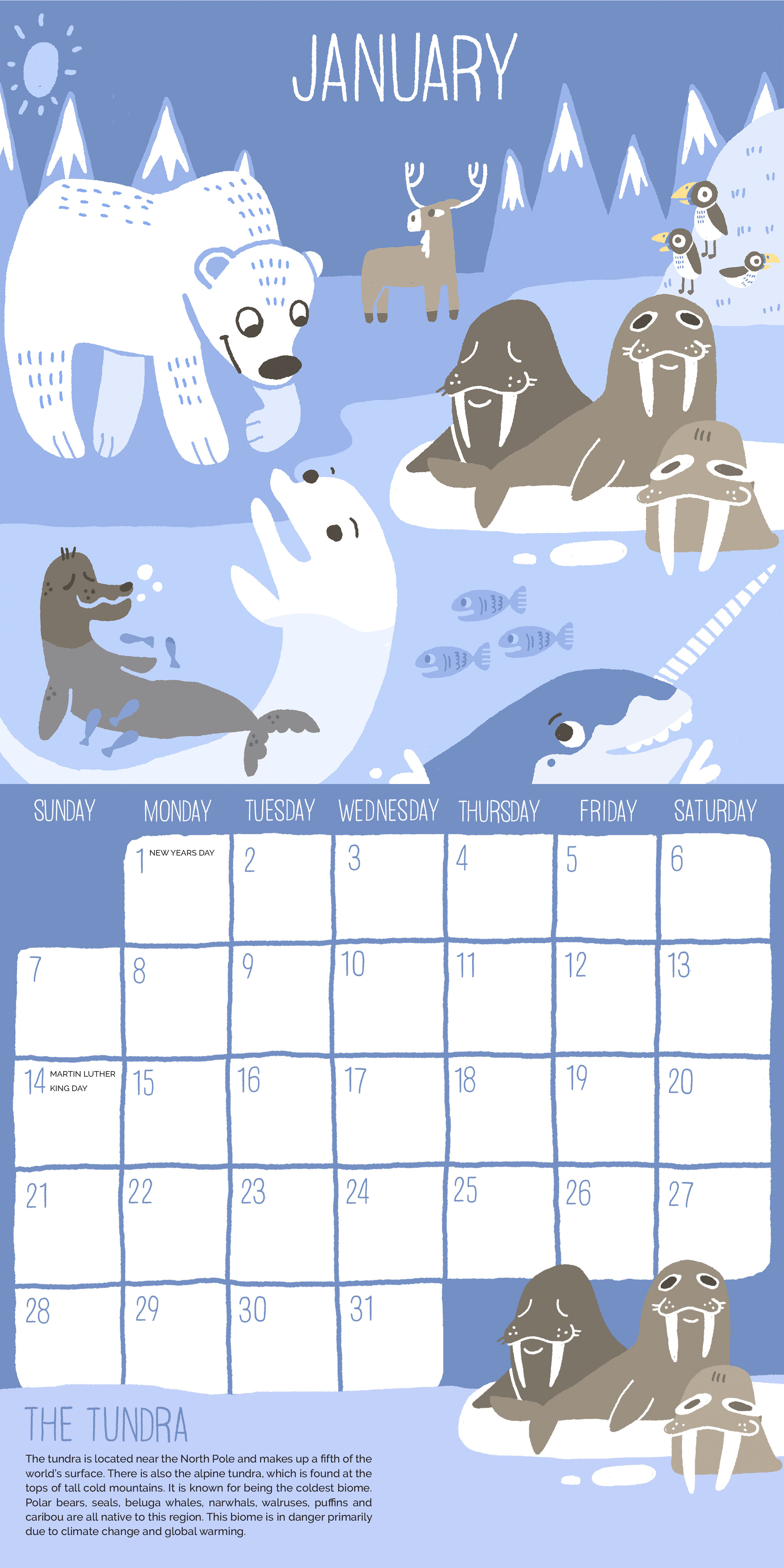 Call of the Wild Calendar: January (Tundra)