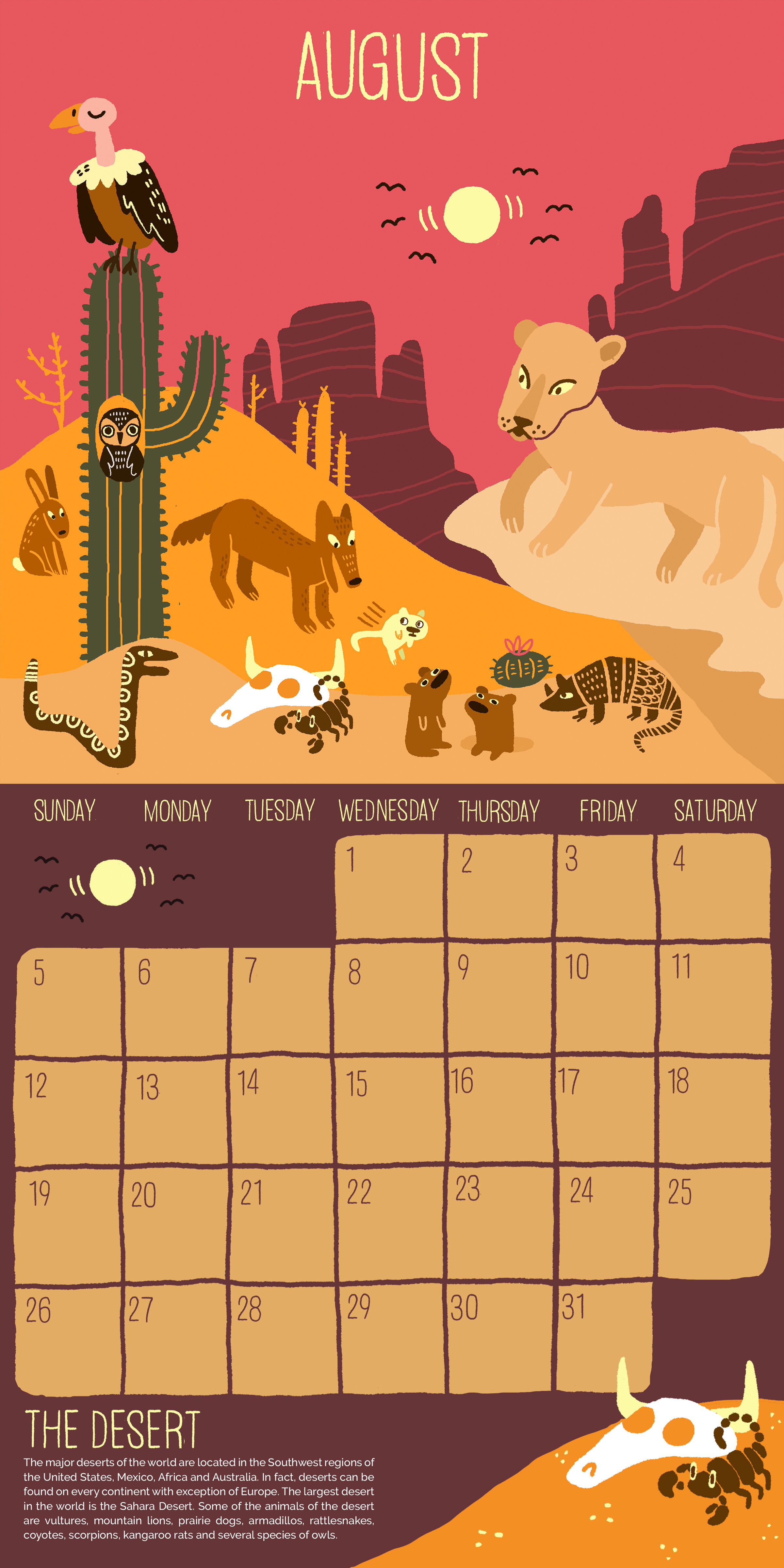 Call of the Wild Calendar: August (Desert)