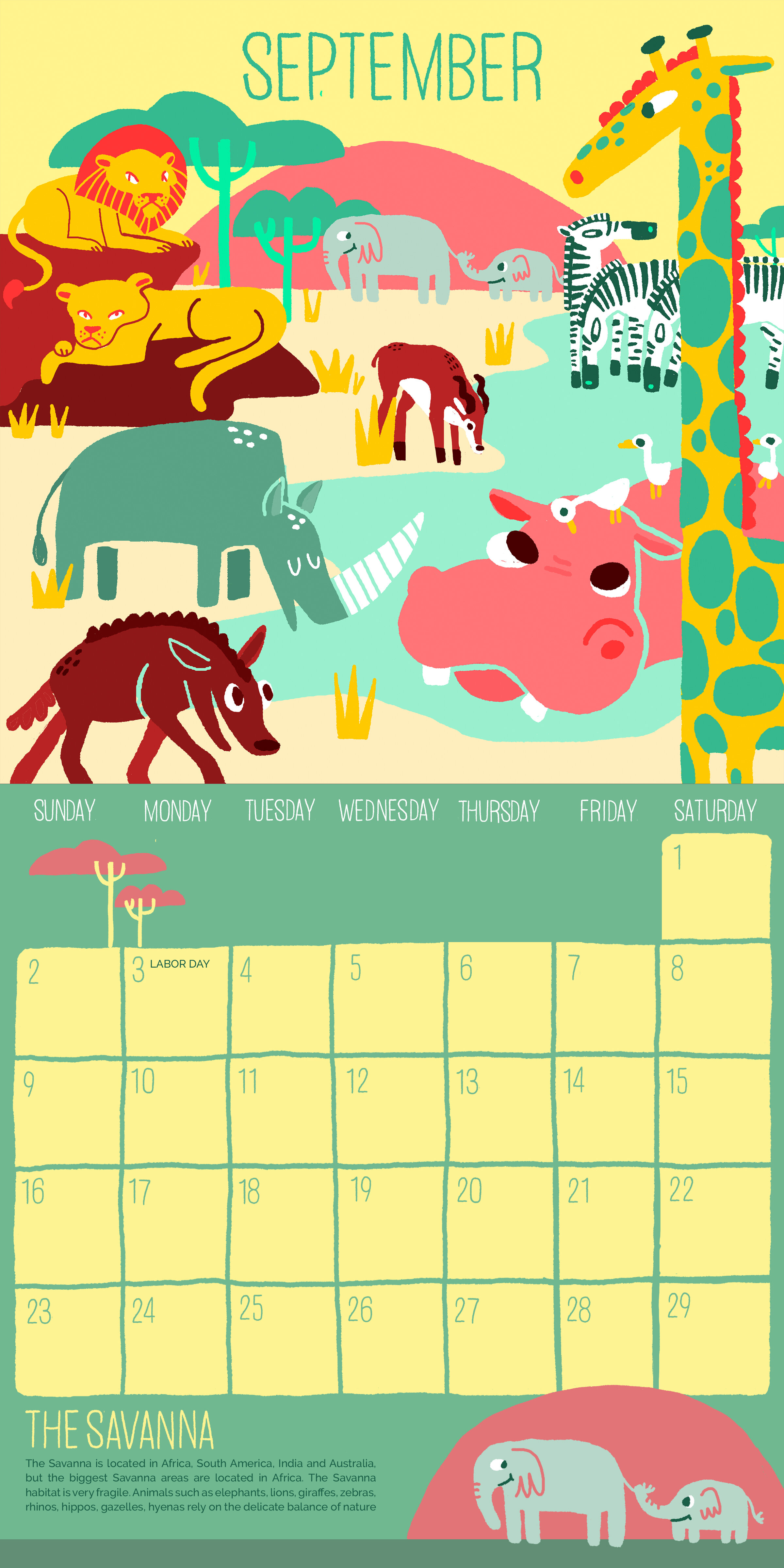 Call of the Wild Calendar: September (Savanna)
