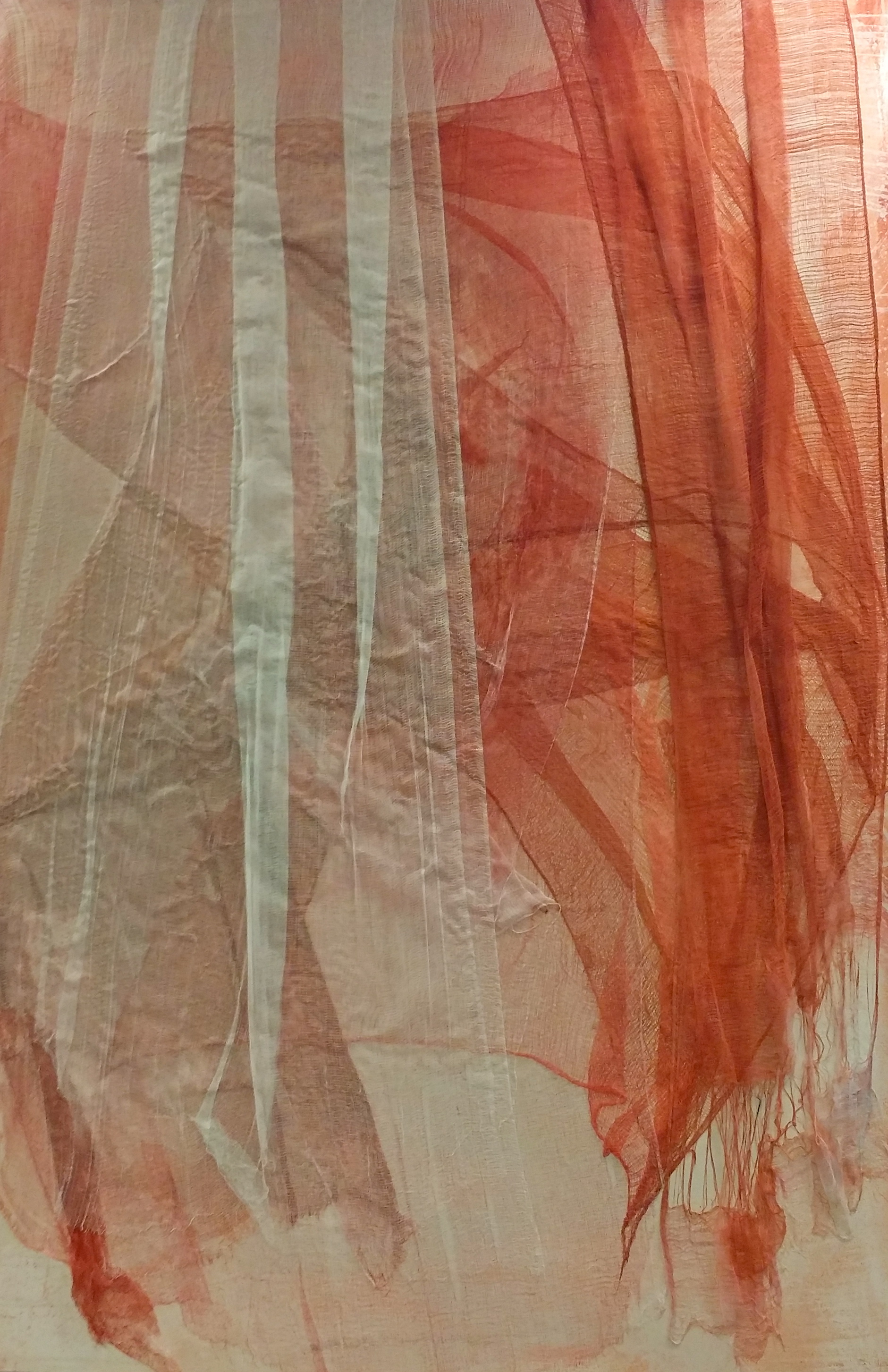  Weightlessness 1, 2015 72 x 48 inches Acrylic, gauze, glue, mixed media on canvas 