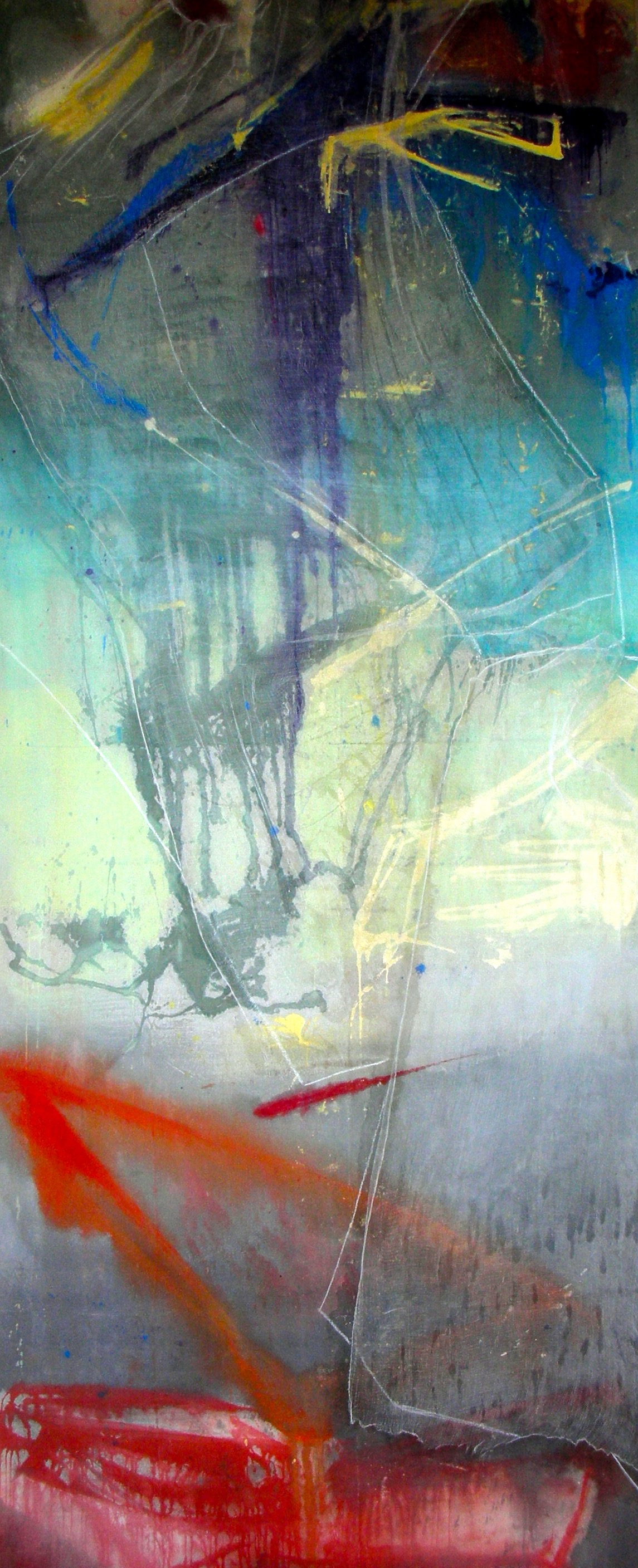  There and Here, 2010 180 x 48 inches Acrylic, gauze, glue, on cotton panel 