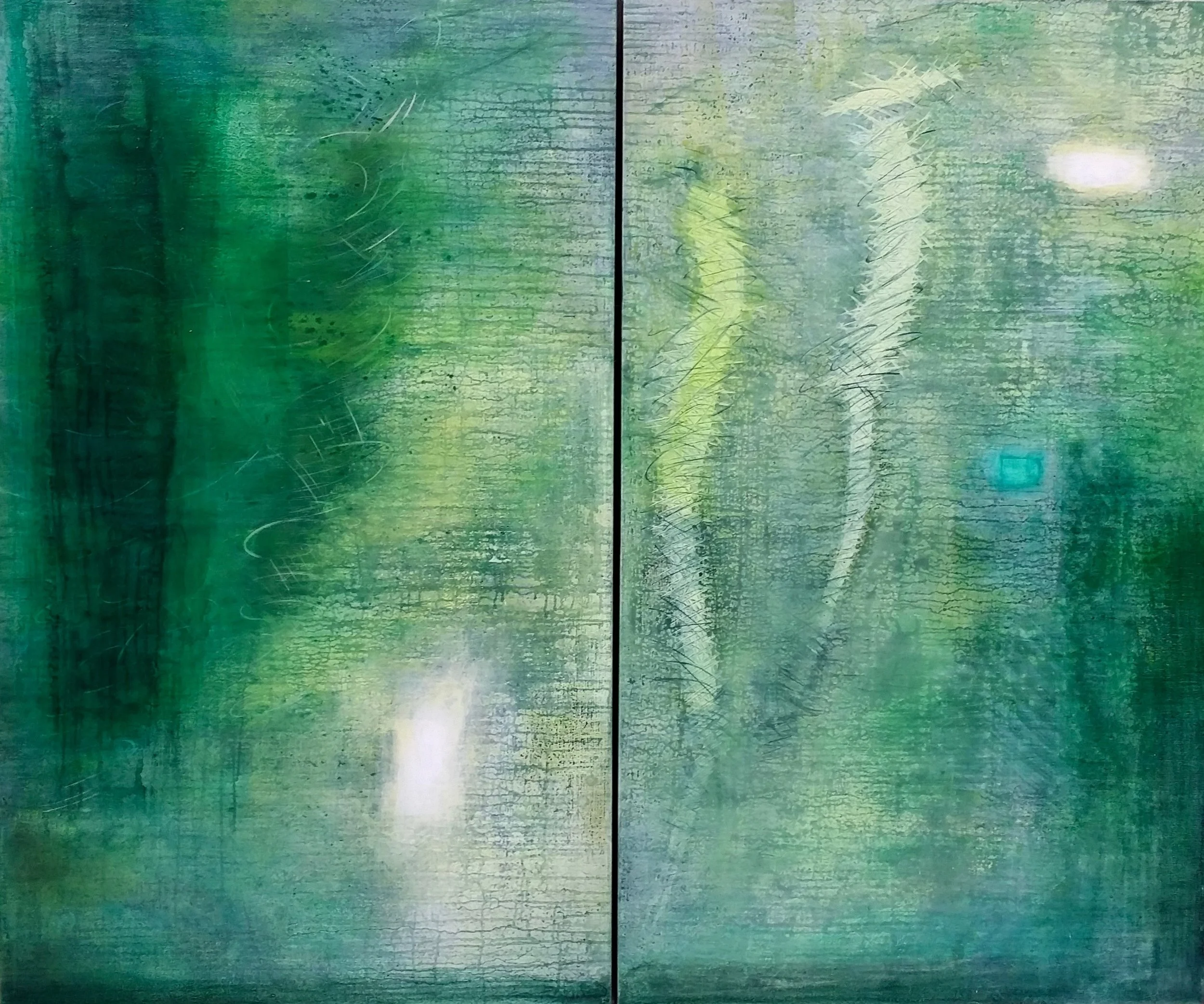 True Nature, 2017 60 x 72 inches (2 canvases) Acrylic on canvas