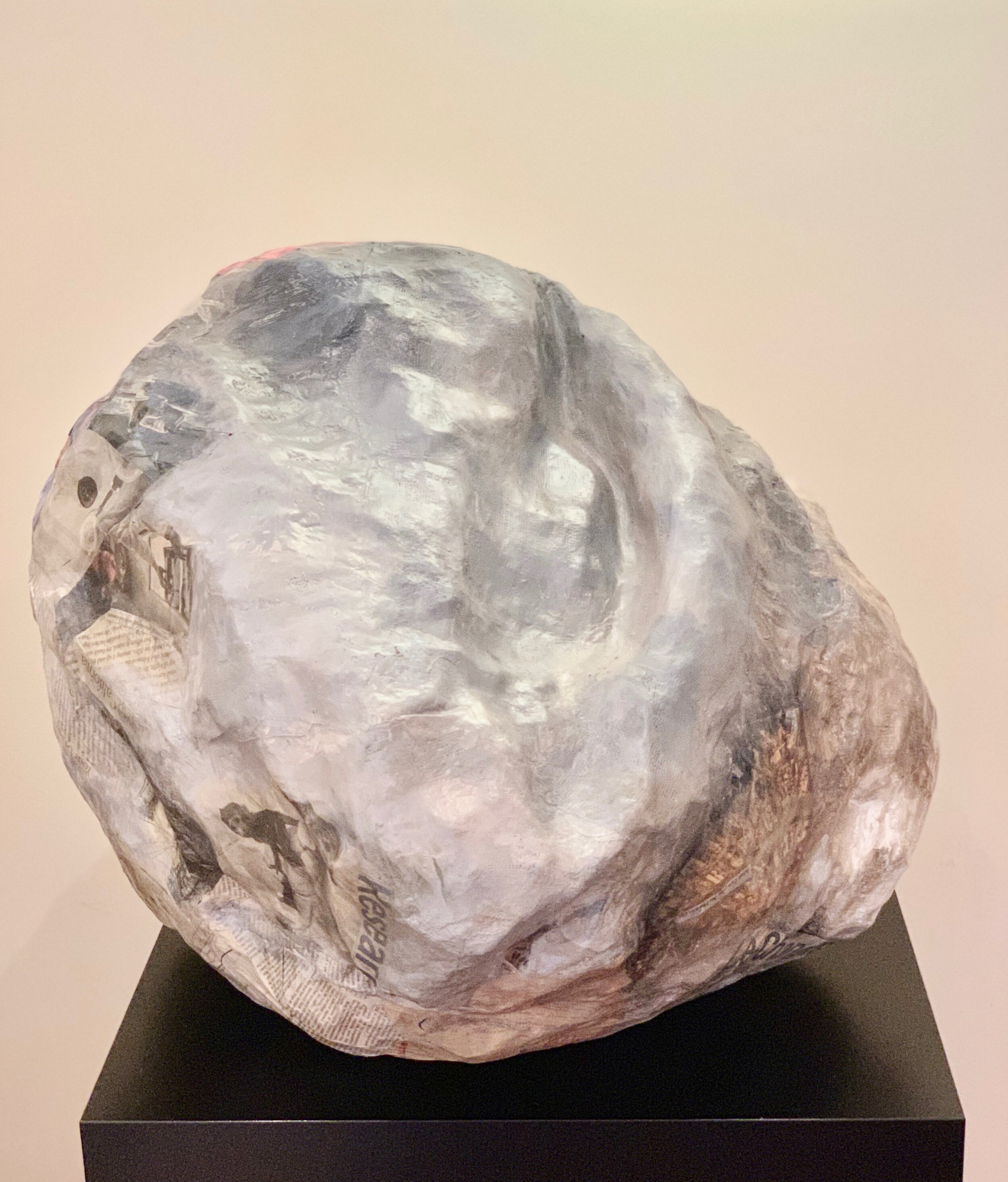 Outbound Fragment is a snapshot of random earthly events captured in the boulder-like sculpture.