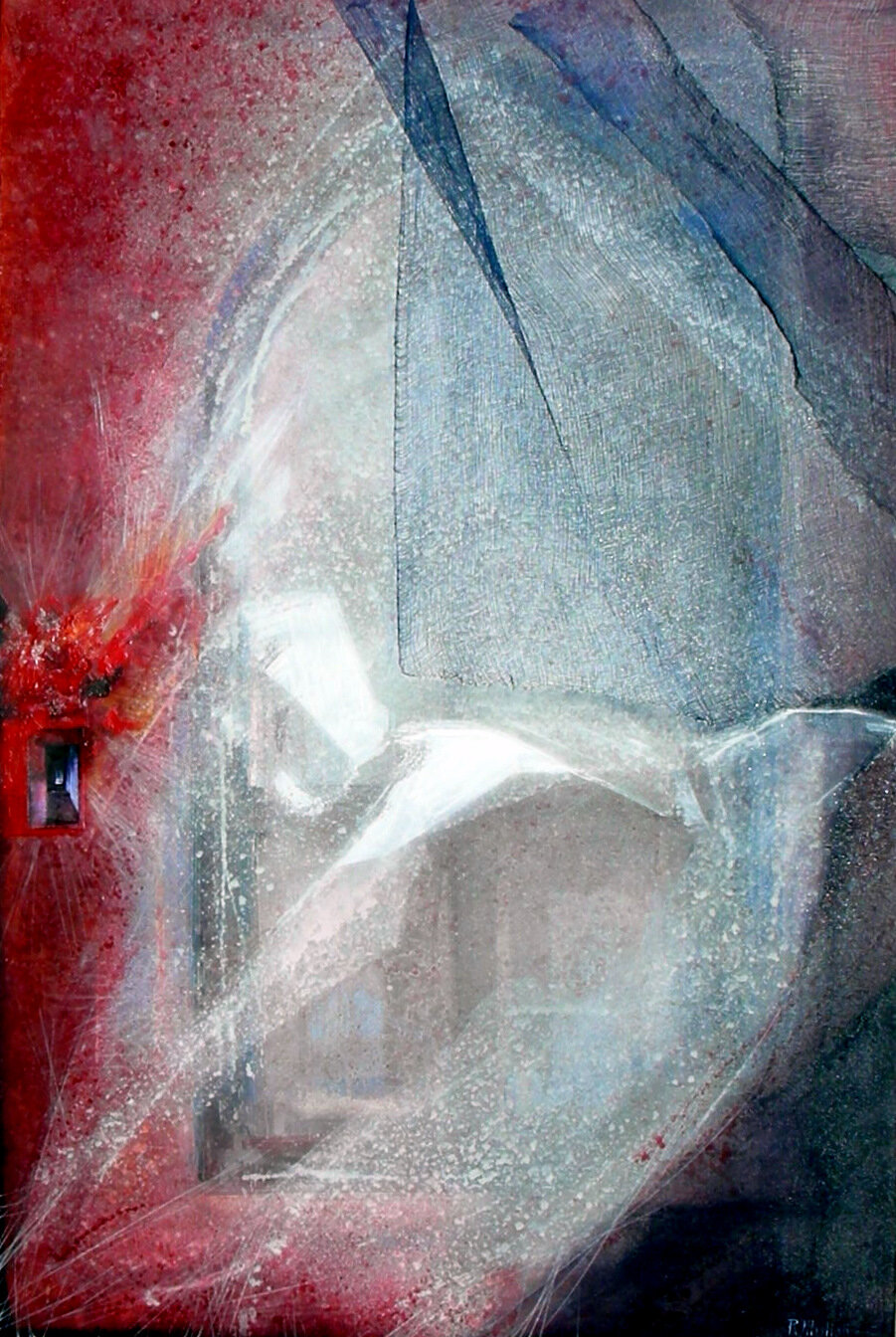  Inside and Outside: One Space, 2010 72 x 48 inches Acrylic, gauze, mixed media on canvas 