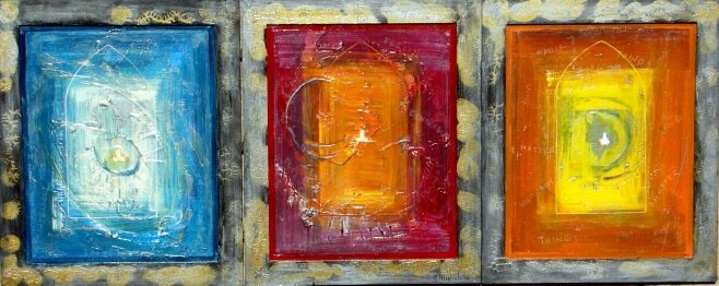  Shrine, 2010 24 x 60 inches Acrylic on attached framed canvases 