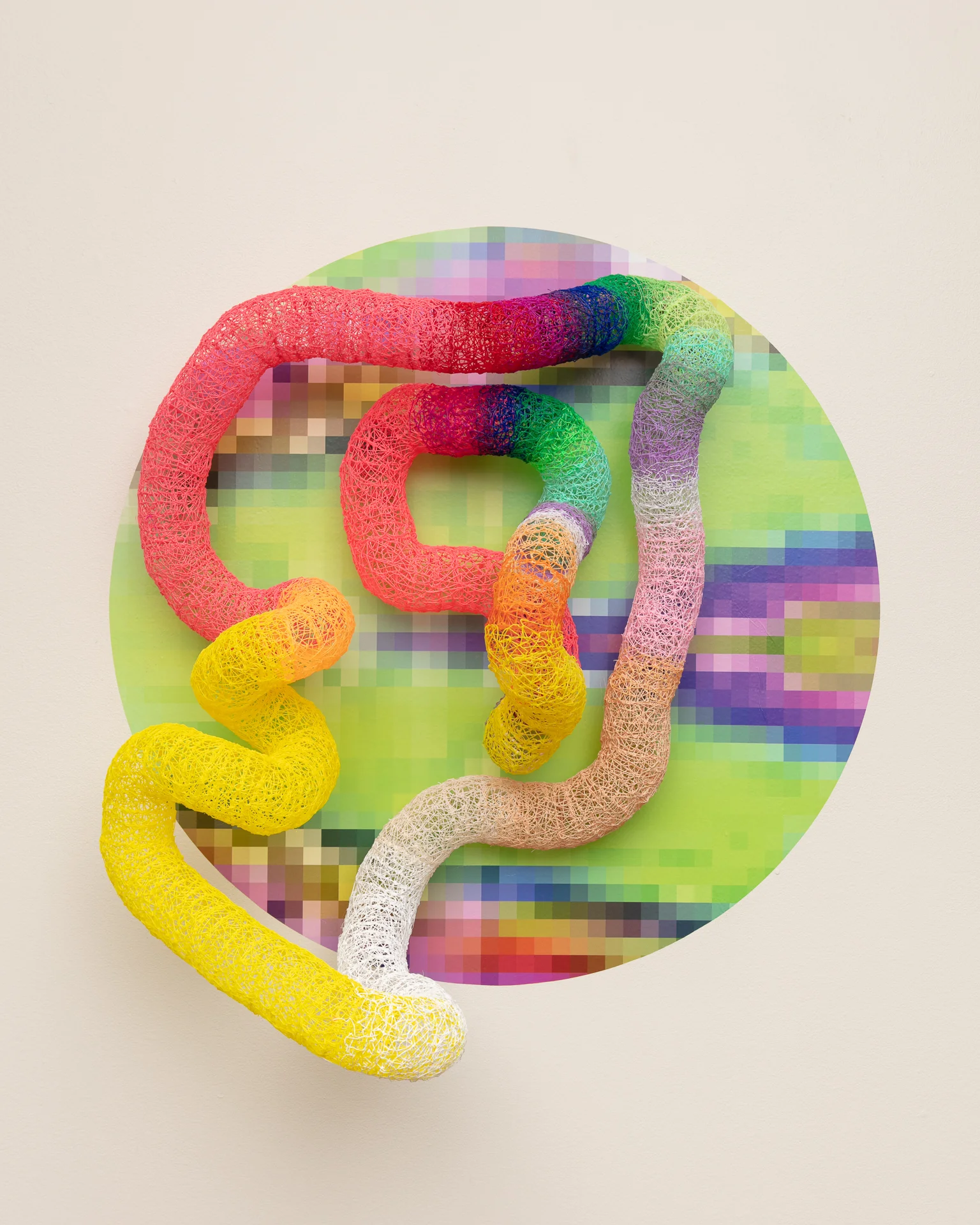 ‘Fake Form #2’ 2019, Digital Print on Adhesive Vinyl, 3D Pen-formed ABS Plastic (Photo Wes Magyar)