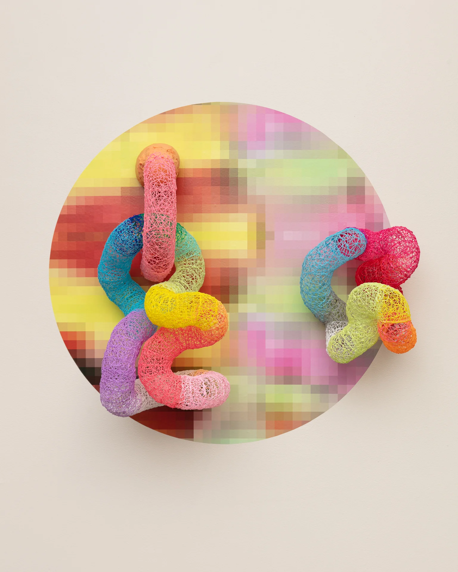 ‘Fake Form #4’ 2019, Digital Print on Adhesive Vinyl, 3D Pen-formed ABS Plastic (Photo Wes Magyar)