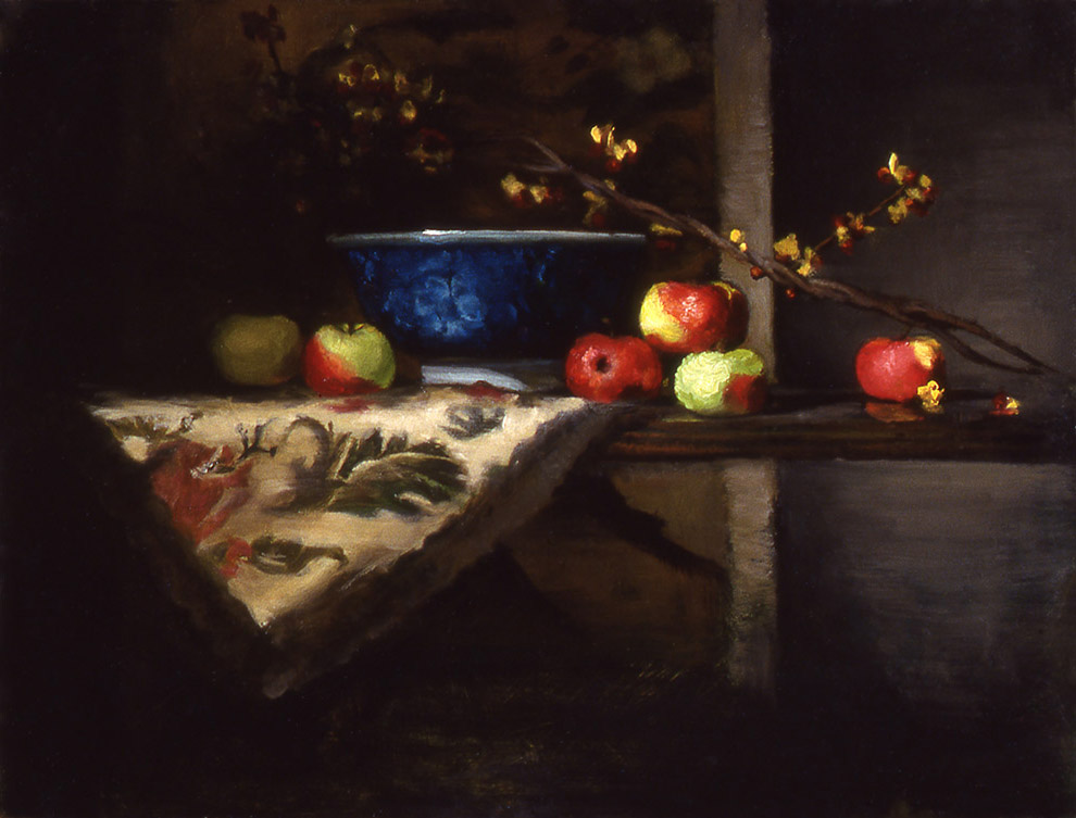 apples: oil on linen 12" x 16" (sold)
