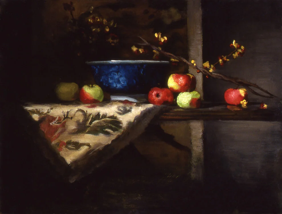 apples: oil on linen 12" x 16" (sold)
