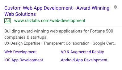 This ad generated 4 out of 4 conversions in the Web Dev campaign.