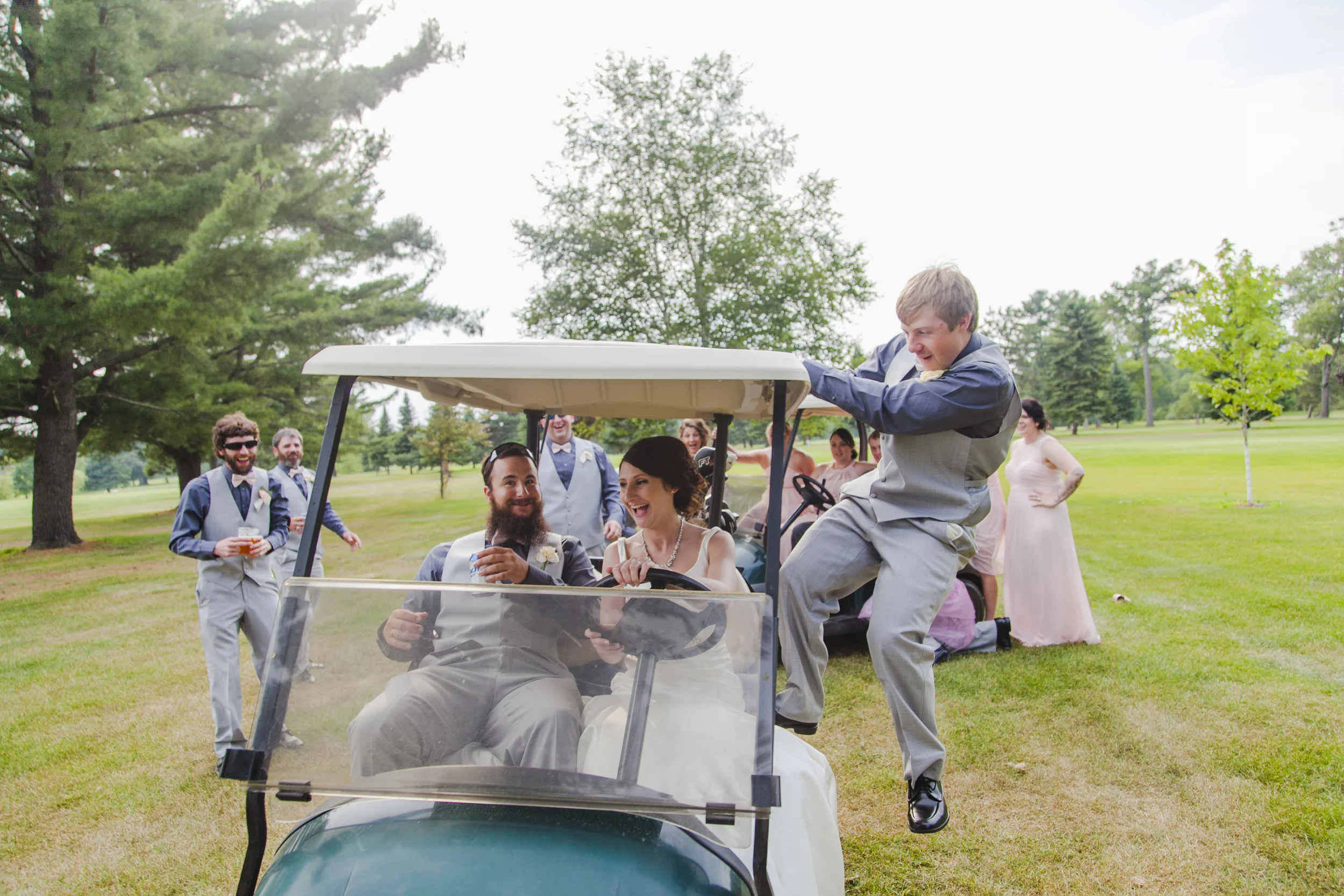  I told them they weren't getting crazy enough for these photos... Jenny's golf cart proved me wrong, hahaha. 