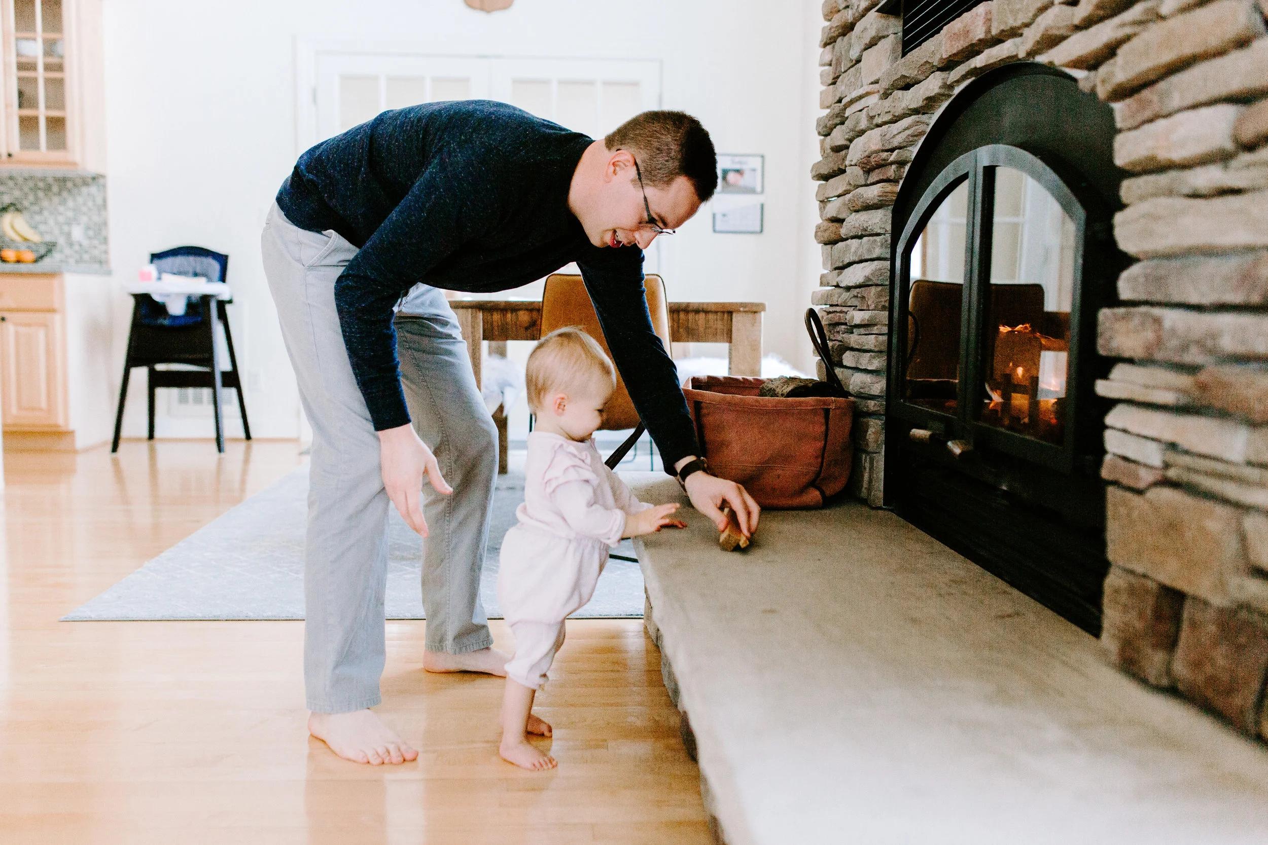  Ada loves to help dad with the kindling! 