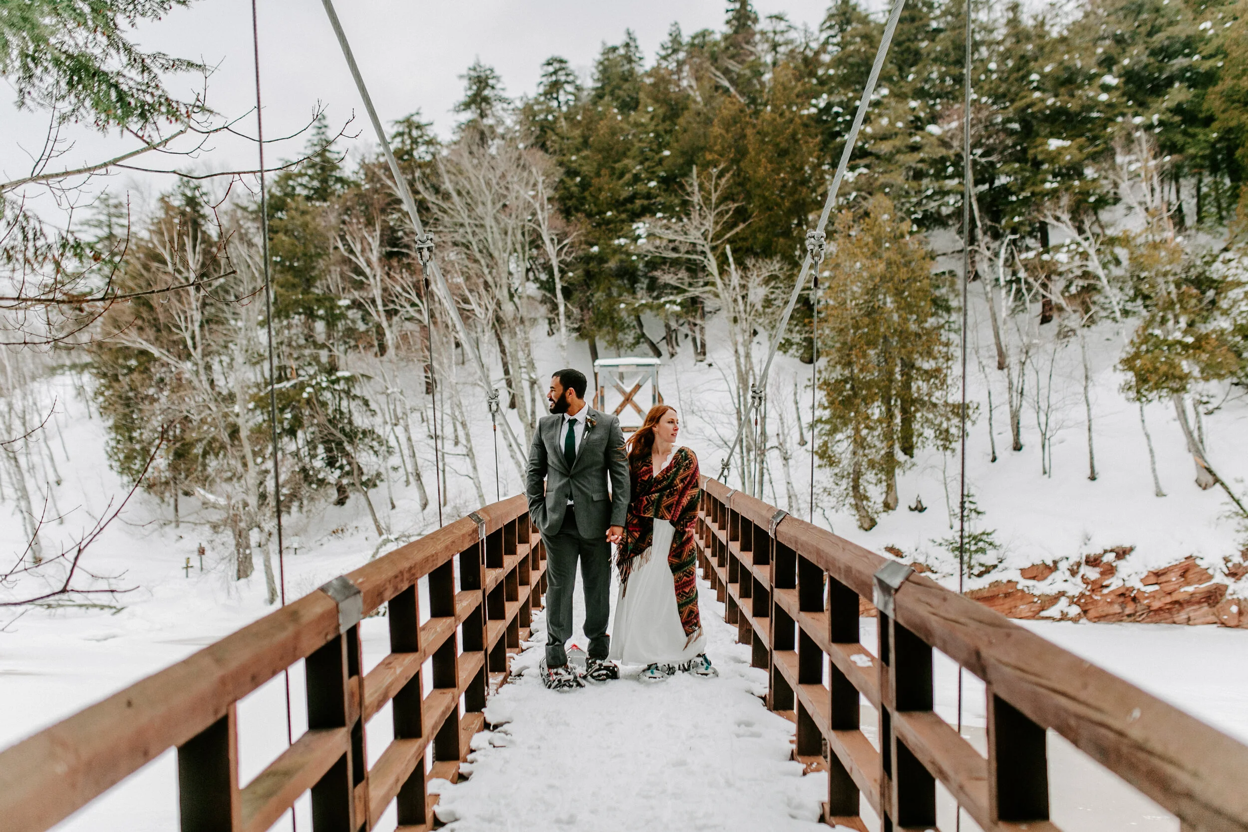 Justin + Lena | Snowy, Adventurous Ironwood Elopement