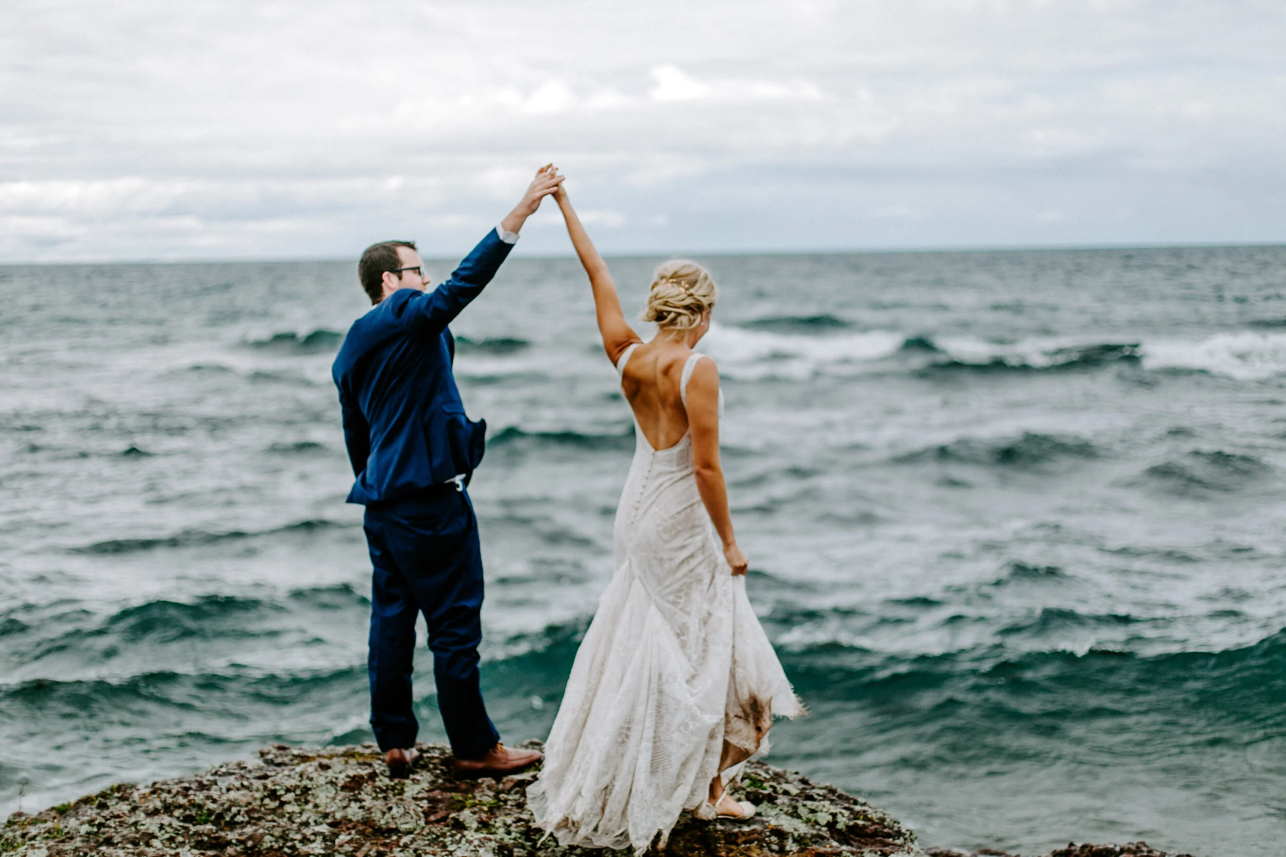Casey + Kim | Boho Fall Copper Harbor Wedding