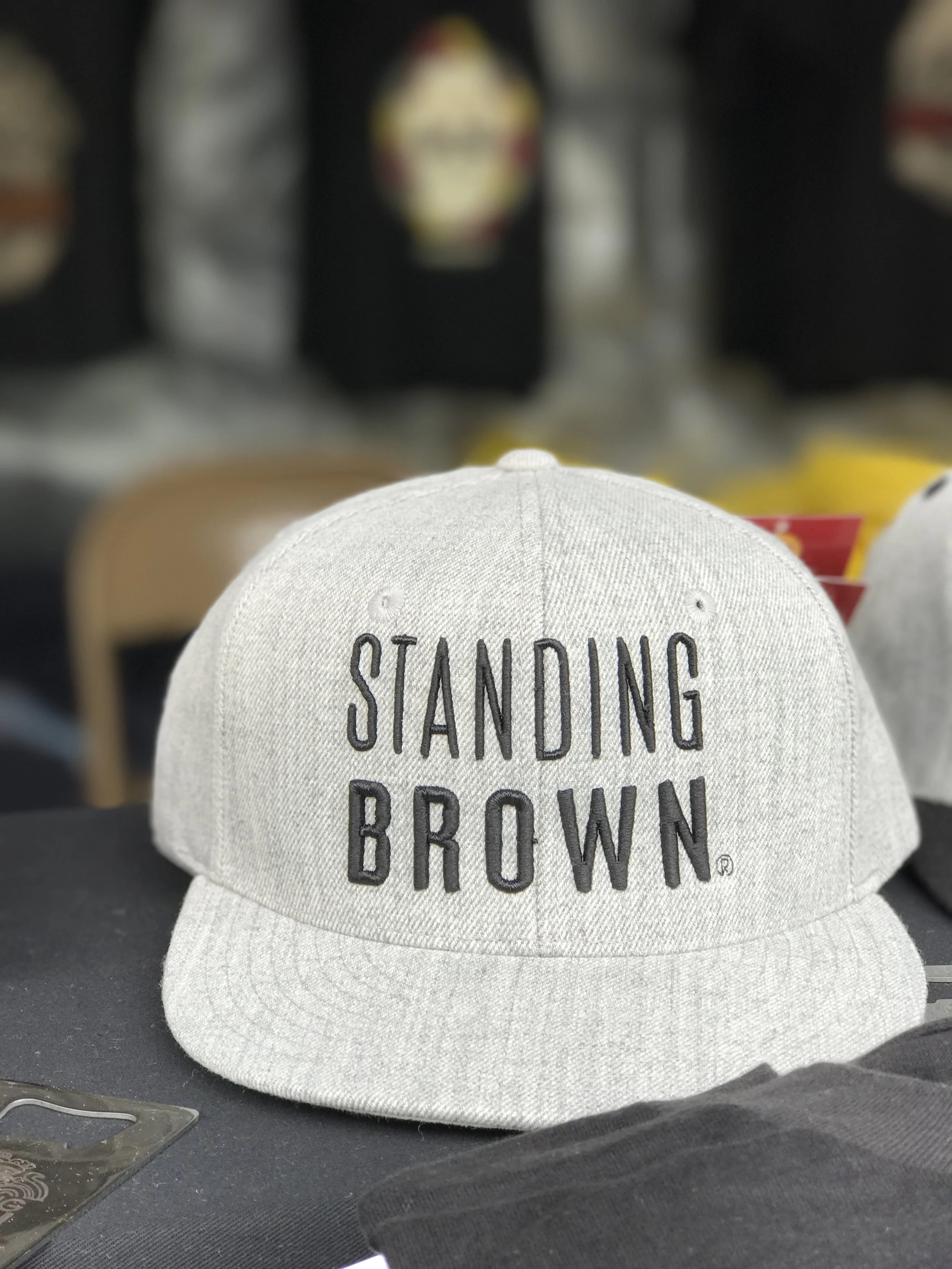 Standing Brown Snapback Hat (Gry/Gry)