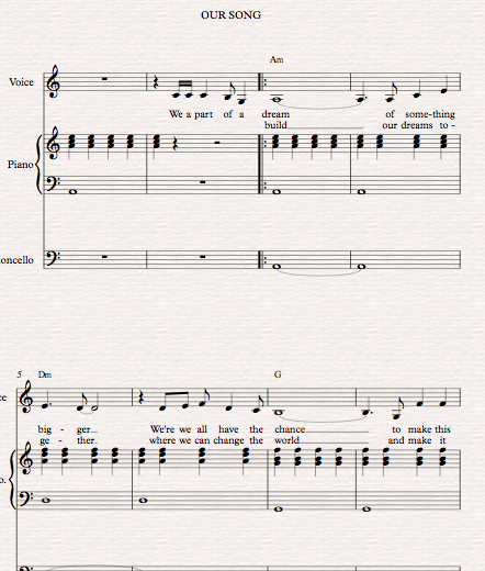 Our Song Sheet Music