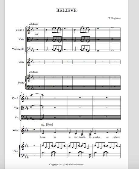 Believe Sheet Music