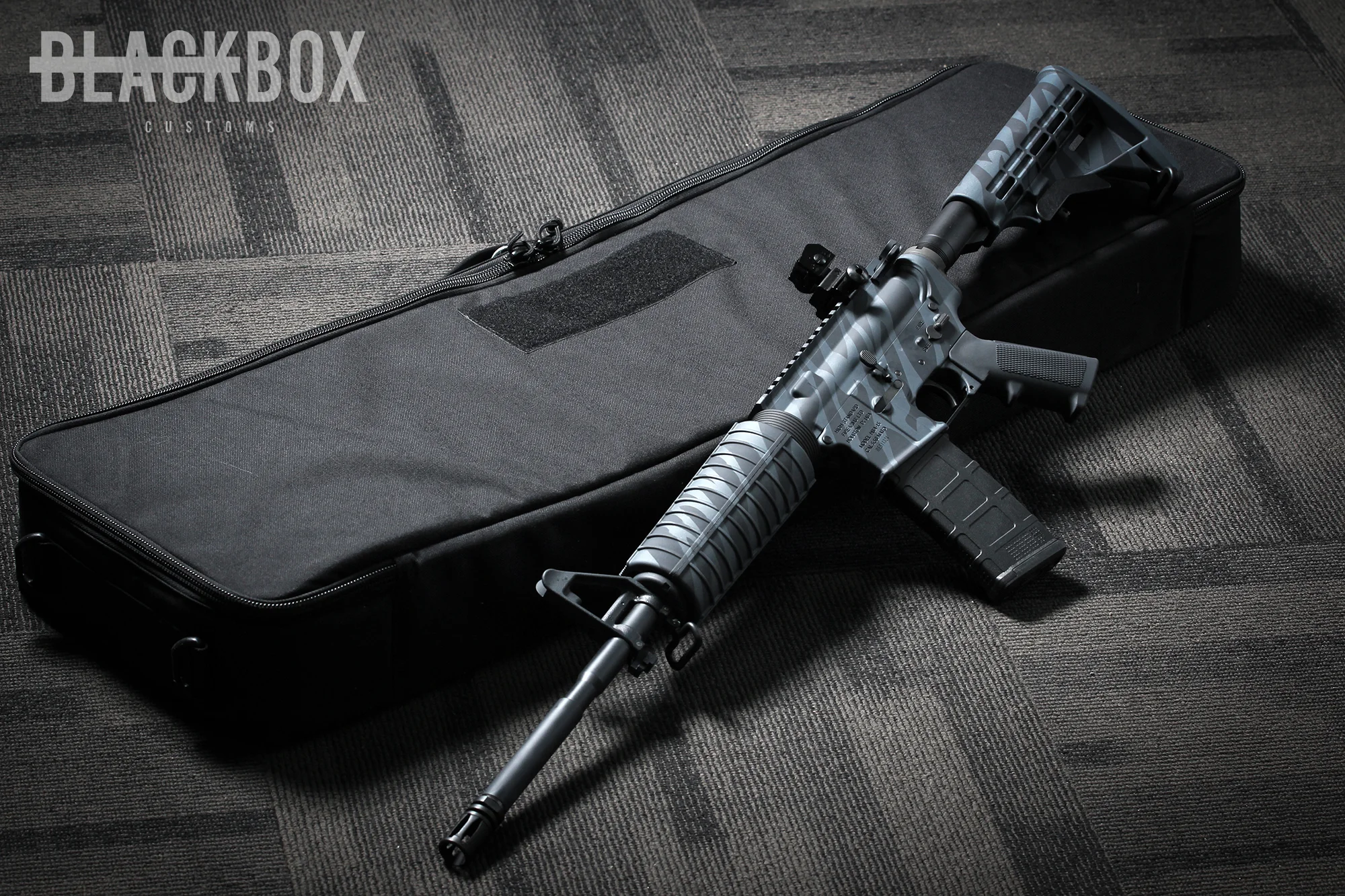 (048) High Standard AR-15 - Blue Titanium Tiger Stripe