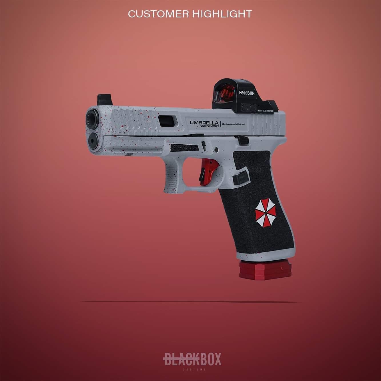 &ldquo;OUR BUSINESS IS LIFE ITSELF&rdquo;
 
Cerakote in Custom Blue-Silver, Bright White, and Crimson
NEO Slide Package and Optic Cut by Black Box Customs
507C Red Dot Optic by Holosun
Trigger Guard Undercut Combo and Accelerator Cut by Black Box Cus