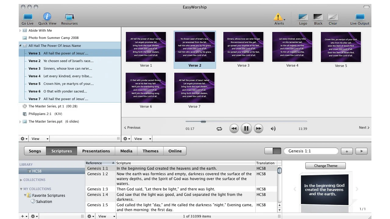 EasyWorship 6 for Lyric control and key overlay
