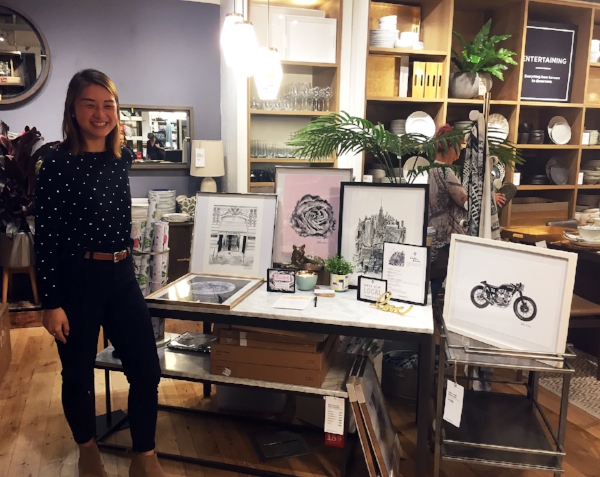 Here's me looking super stoked with my set-up. No, I'm not wearing UGG boots (never). 
