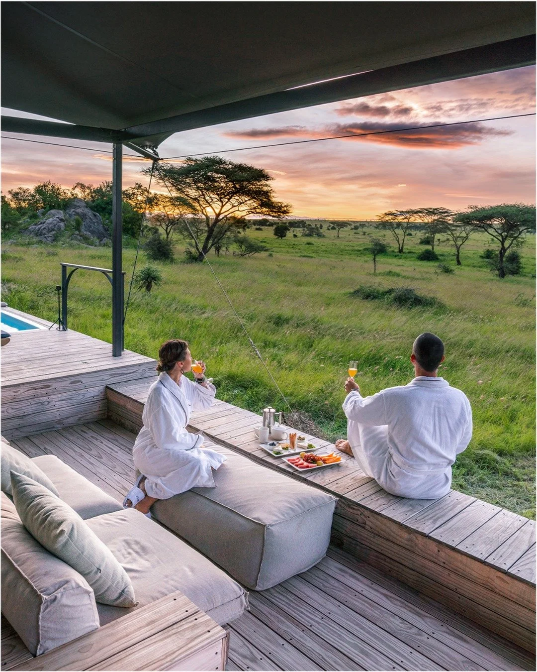 In Serengeti love looks like sundowners on the deck while the plains turn gold, a quiet swim as the day cools, and dinner under a sky full of stars. It&rsquo;s the kind of place where you reconnect without trying - with space, stillness, and the Sere