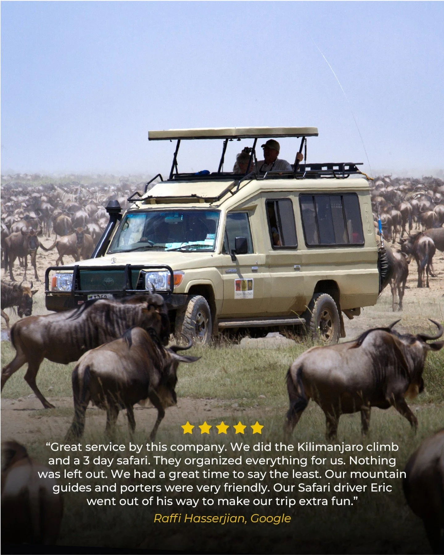 Nothing beats Tanzania when the plains are alive with movement and we&rsquo;re grateful for feedback like this. ⭐️�From Kilimanjaro to safari days in the Serengeti, we&rsquo;re proud to help turn big travel dreams into smooth, unforgettable trips.

#