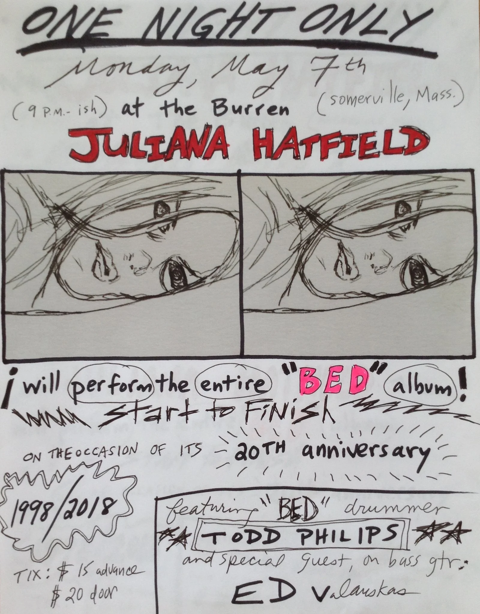 Upcoming Show - May 7, 2018, Somerville, MA - Bed 20th Anniversary