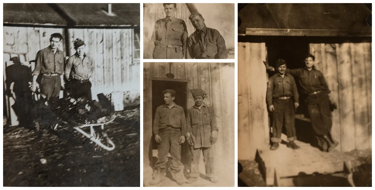 My Great-Uncle Charlie with some of his fellow CCC'ers. You won't be surprised to know that Uncle Charlie was called "Shorty". Check out the cuffs on his dungarees! Makes me wonder if the clothing given the enrollees was "one size fits all". You may be surprised to know that he was about 17 years old while working for the CCC. The age of enrollment was officially 18-23. Later, enrollment expanded to ages 17-28. A few years later, Charlie was drafted and shipped to Pearl Harbor.