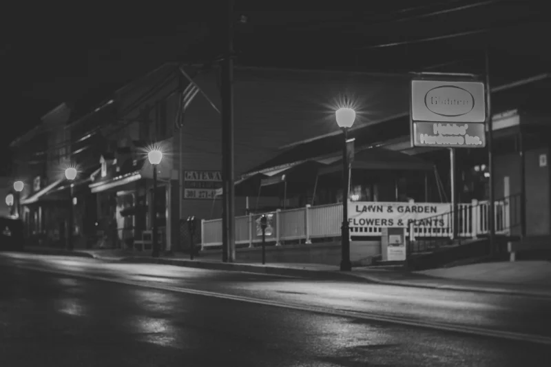 These are the lovely new lights. All today's photos of Main Street were taken with the Lens Baby 56mm Velvet. Oh, I do so love that lens. "Hobbs Hardware" (c) Rebecca LaChance 2015, Thurmont MD.