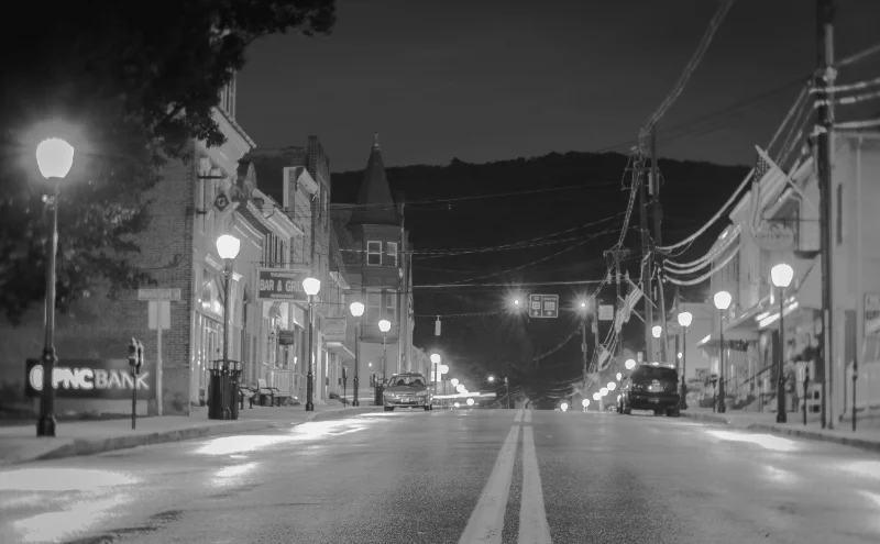 Yes, I was standing in the middle of the street. "Main Street Thurmont" (C) Rebecca LaChance, 2015, Thurmont, MD.