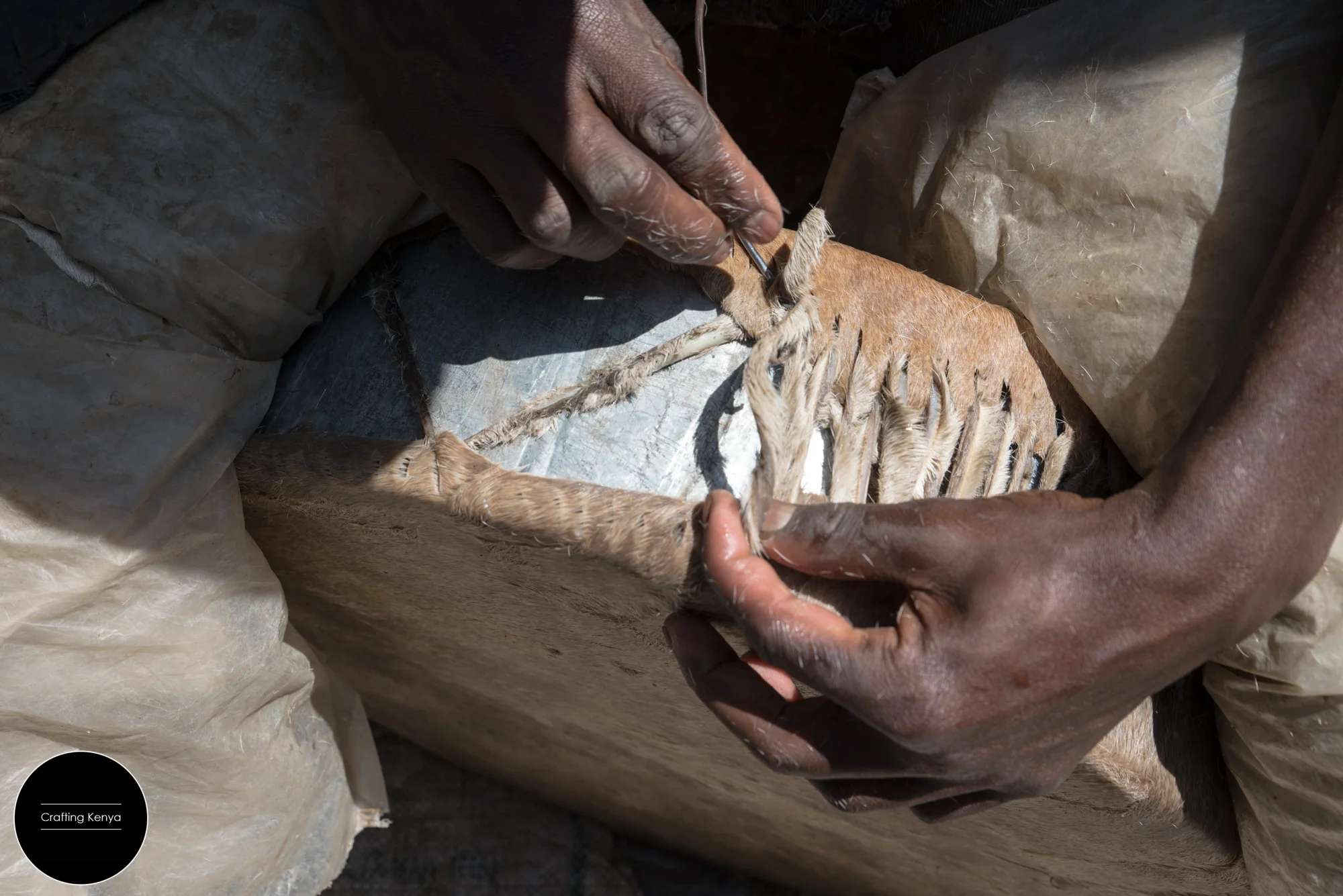 Weaving leather