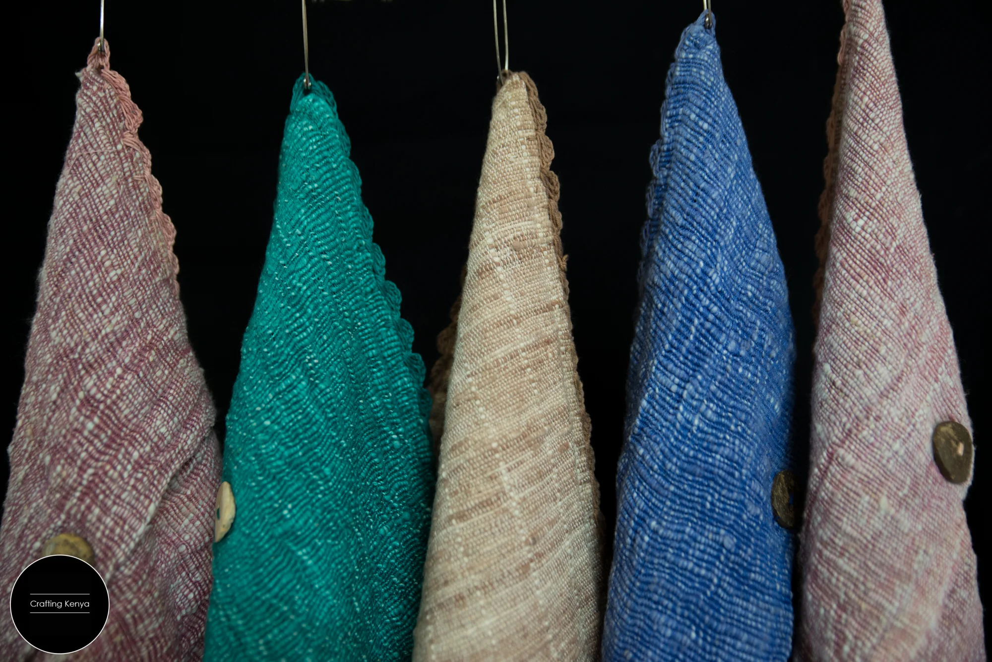 Close-up shot of Handwoven cushion covers. Pendeza Weaving