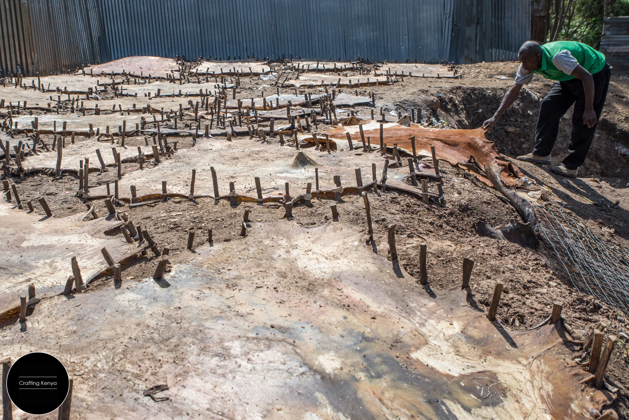 Drying leather out in the sun