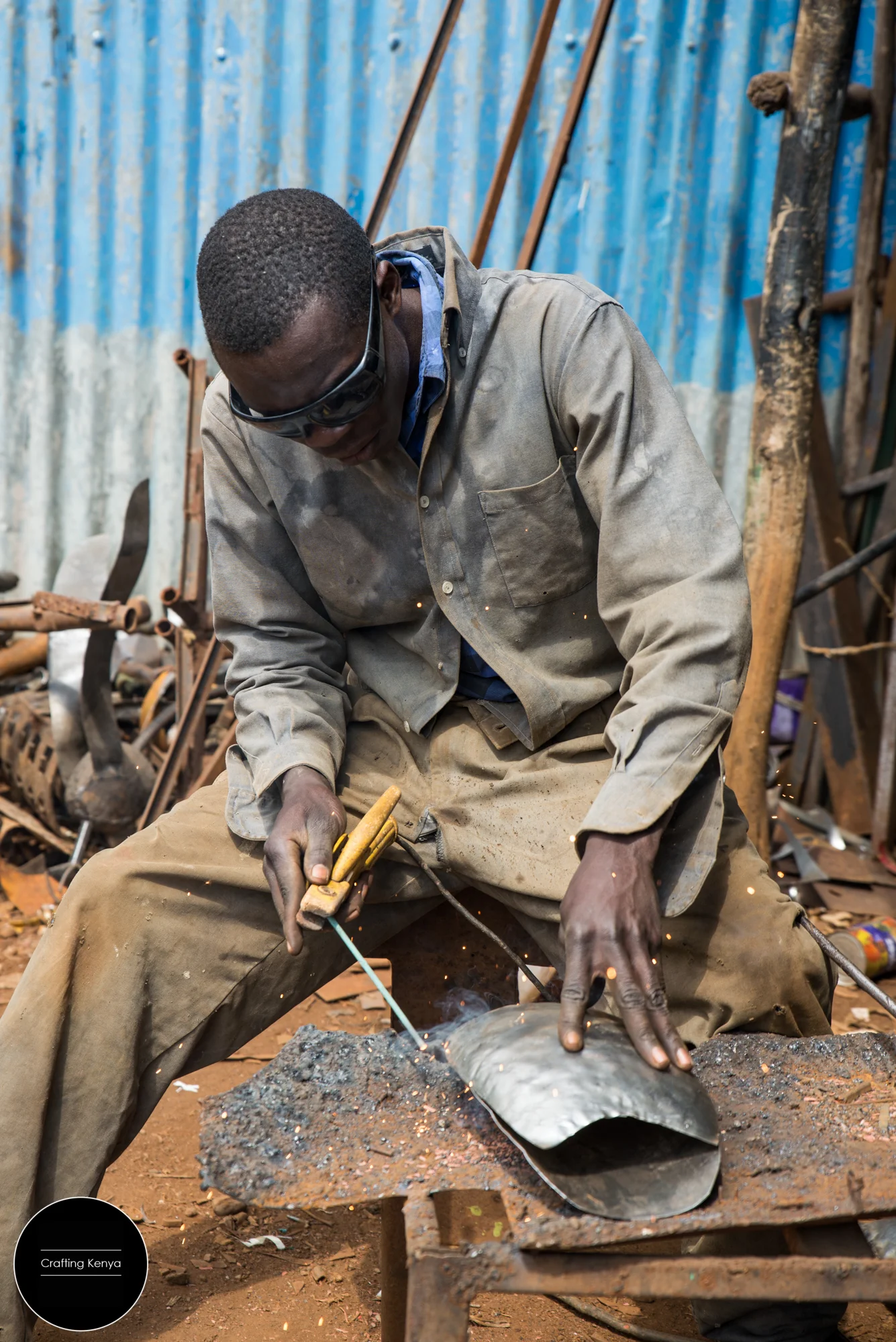 Transforming scrap metal into sculpture