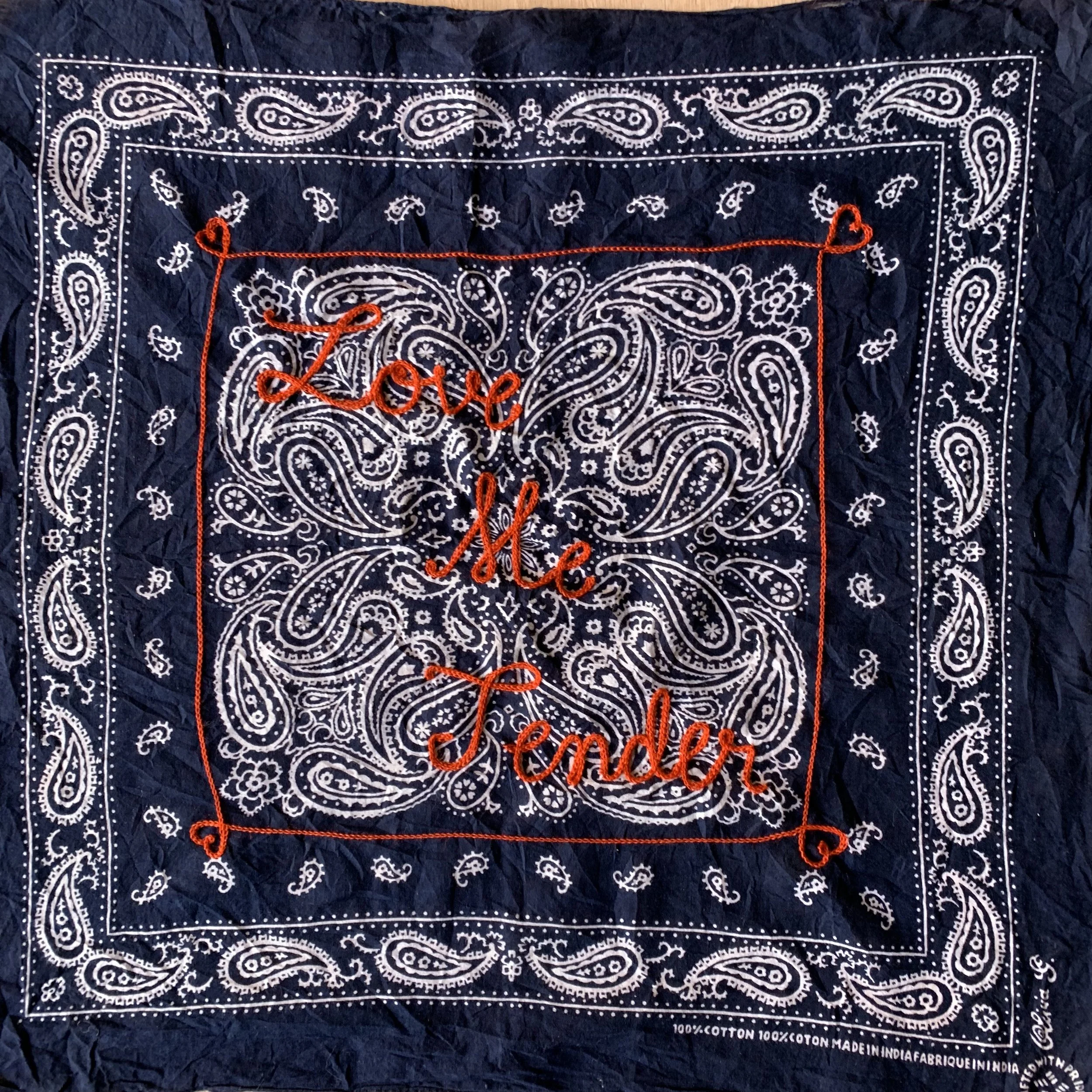 Love Me Tender Navy Bandana 2