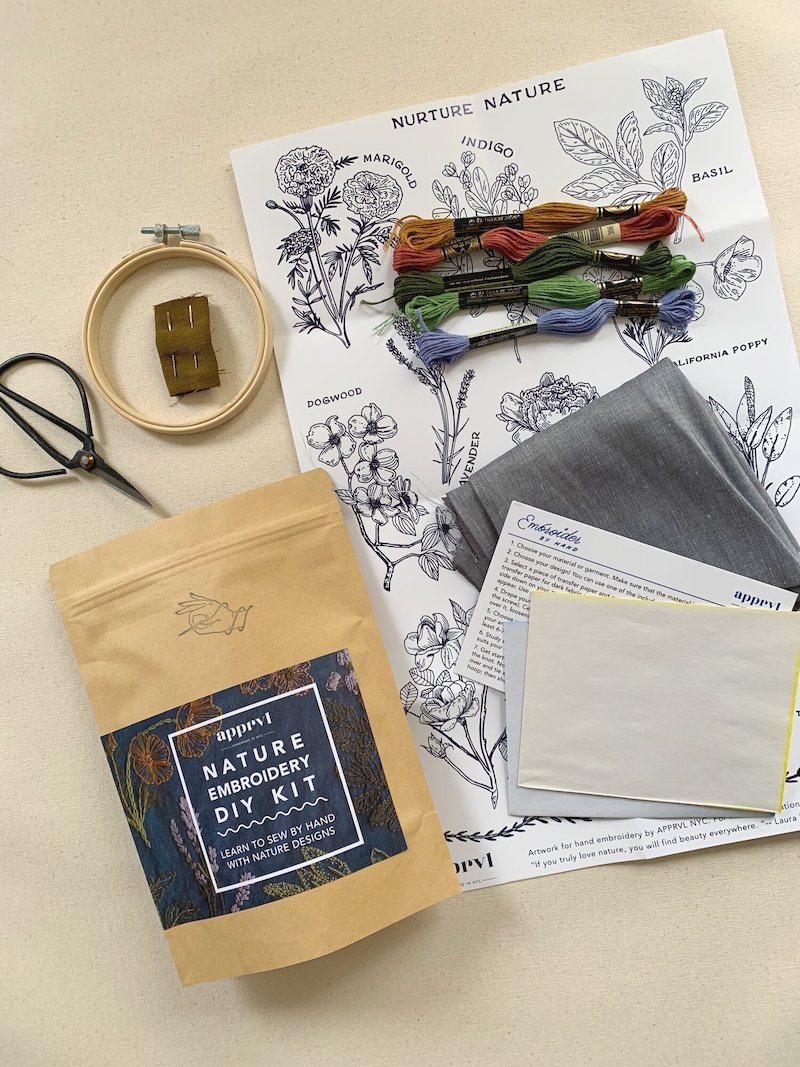 Learn to embroider by hand with this nature inspired DIY kit. — APPRVL NYC  Custom Chainstitch Embroidery services and personalization events