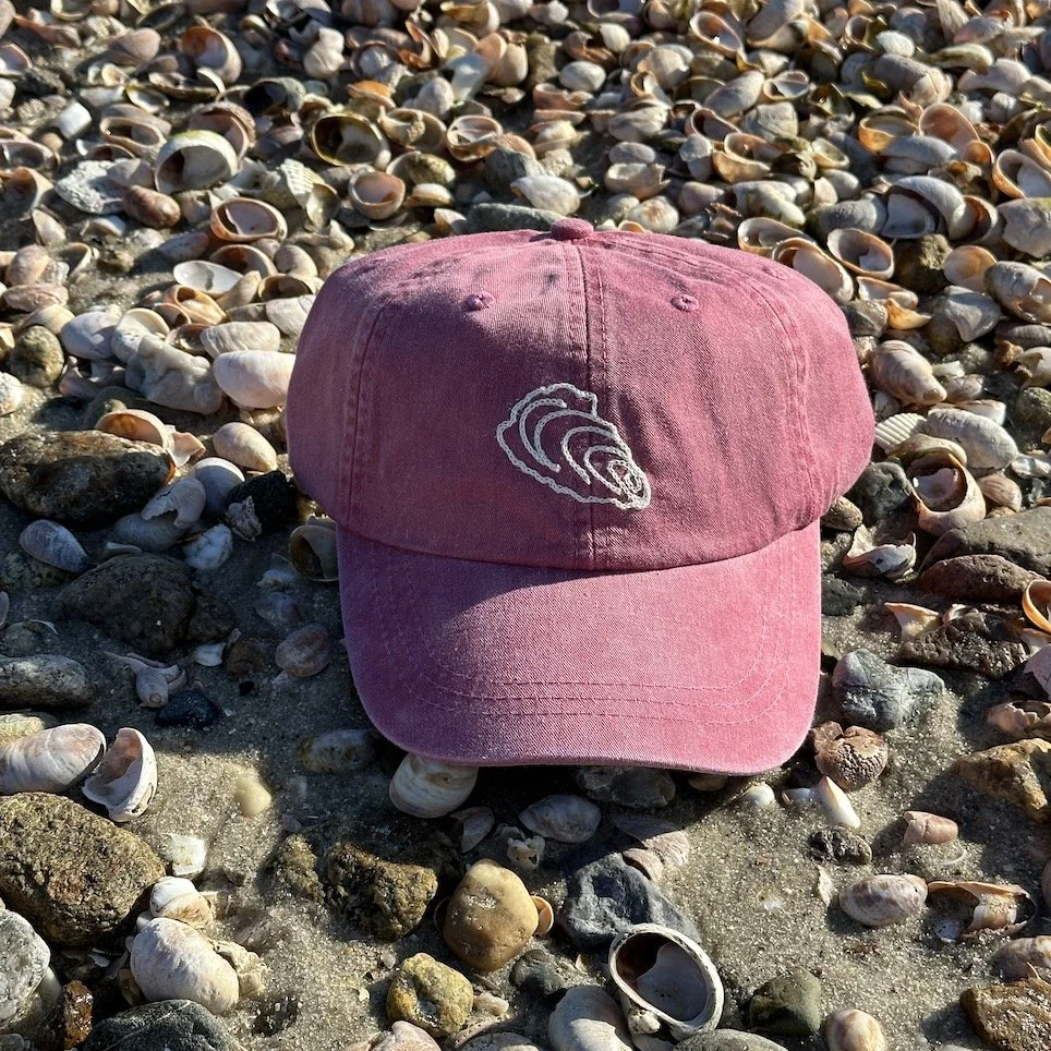 red embroidered shell hat.JPG