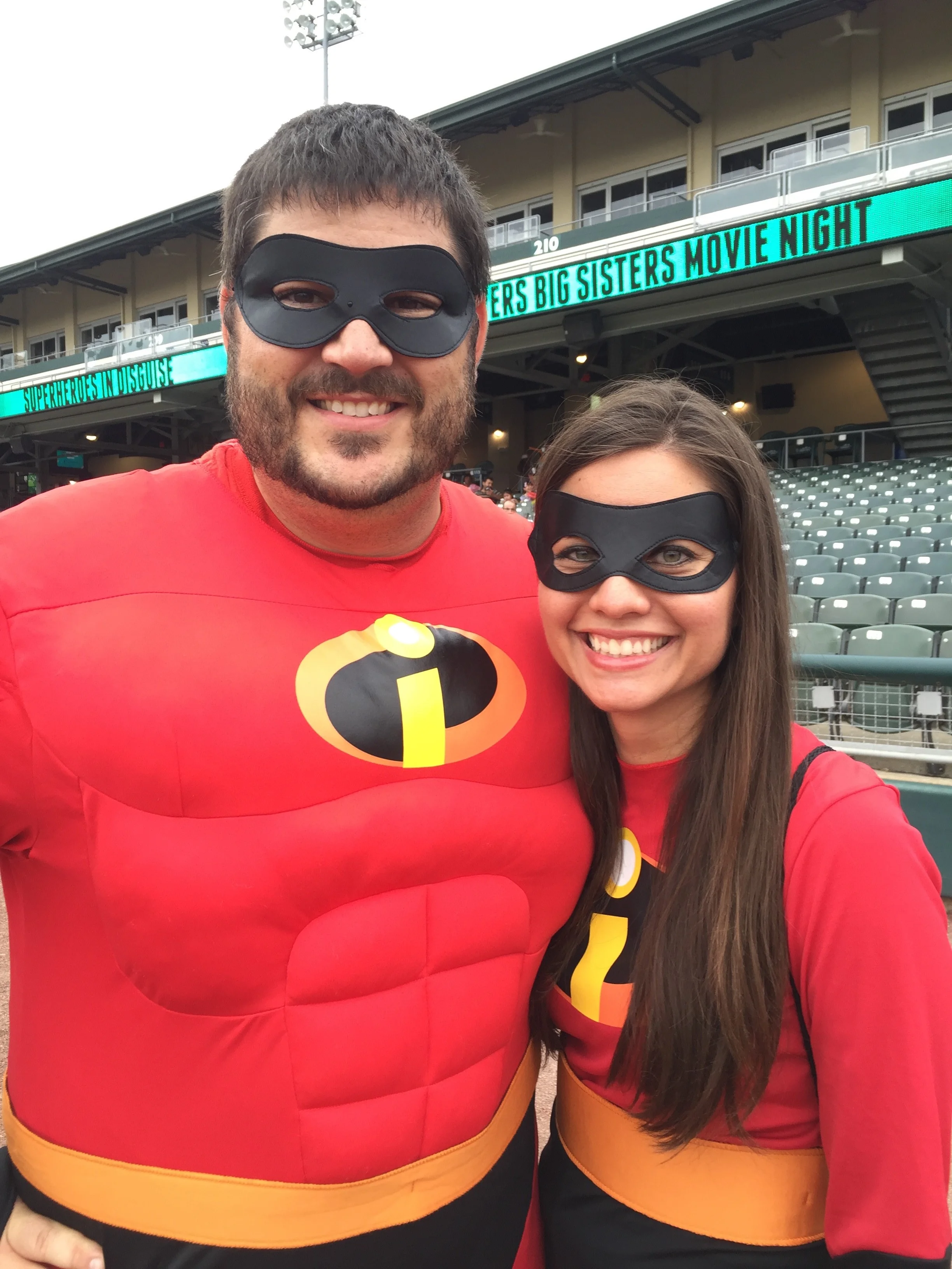 Anna Moorman and her husband, Eric, at BBBS Superheroes in Disguise night at the Dragon’s Field