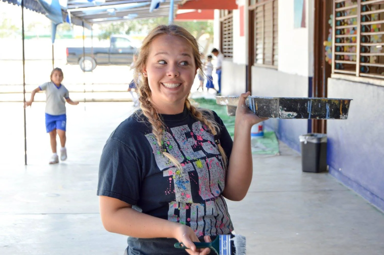 Bret and Diana's 14 year old daughter, Emma, serving alongside her parents in Mexico