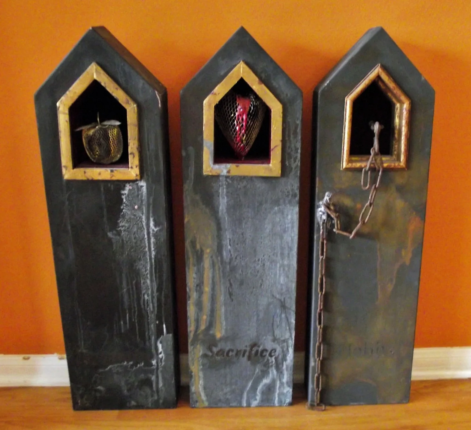  Temptations, Sacrifice, Habits. Mixed Media &nbsp; Sold&nbsp; 