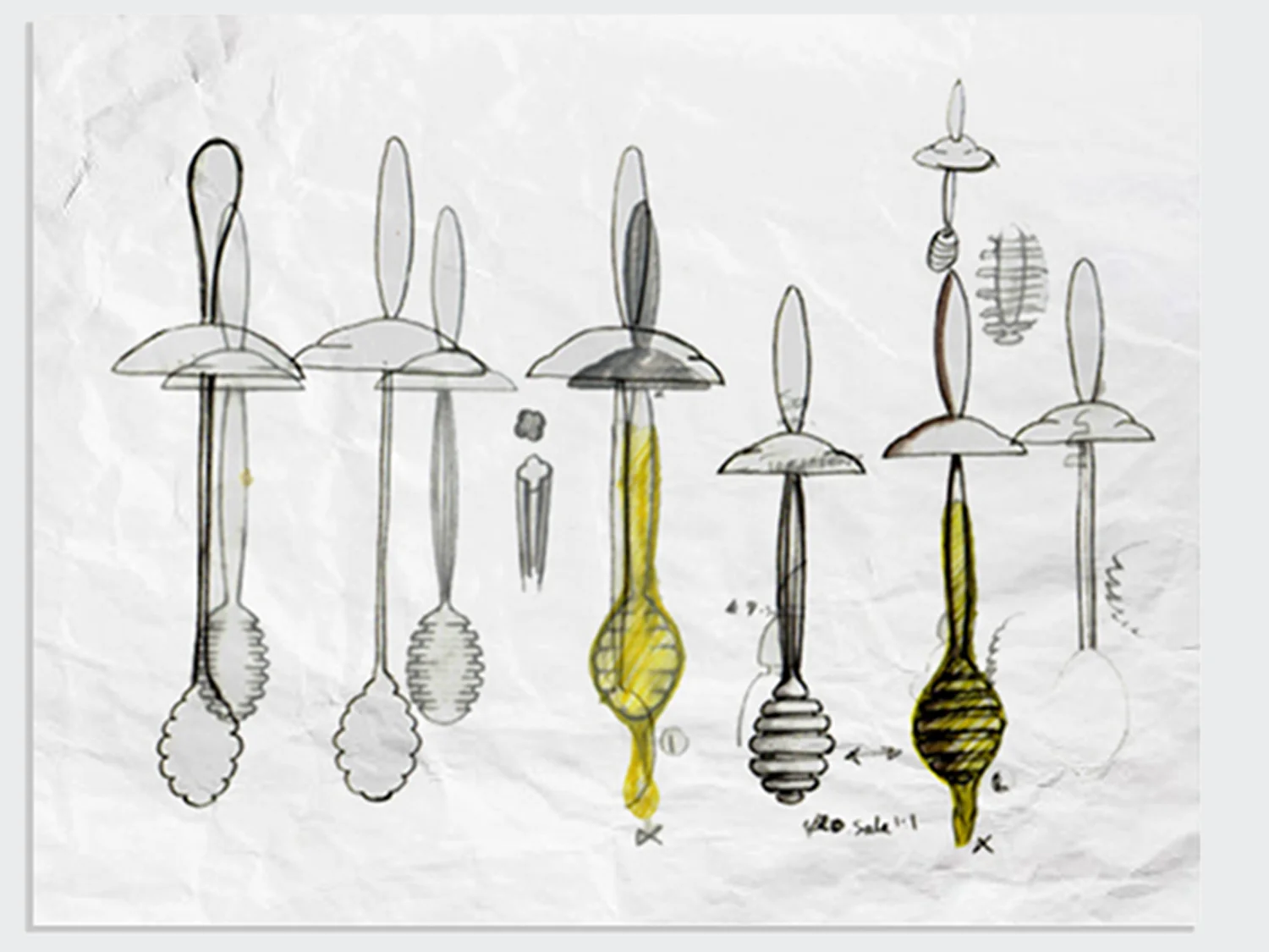 1993. Milan. Sketched the honey pot, produced in 1995, still available today