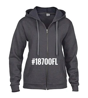 #18700FL Gildan Heavy Blend Ladies Vintage full zip hooded sweatshirt (Tweed)