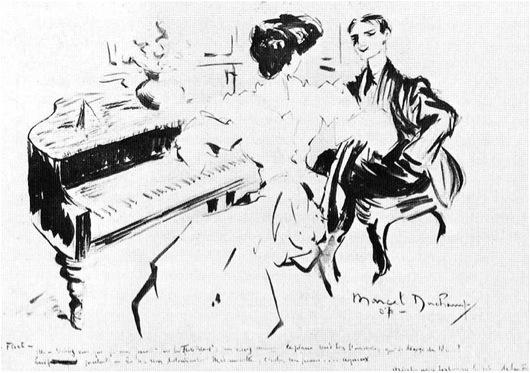 Marcel Duchamp, Flirt (Flirtation), 1907.