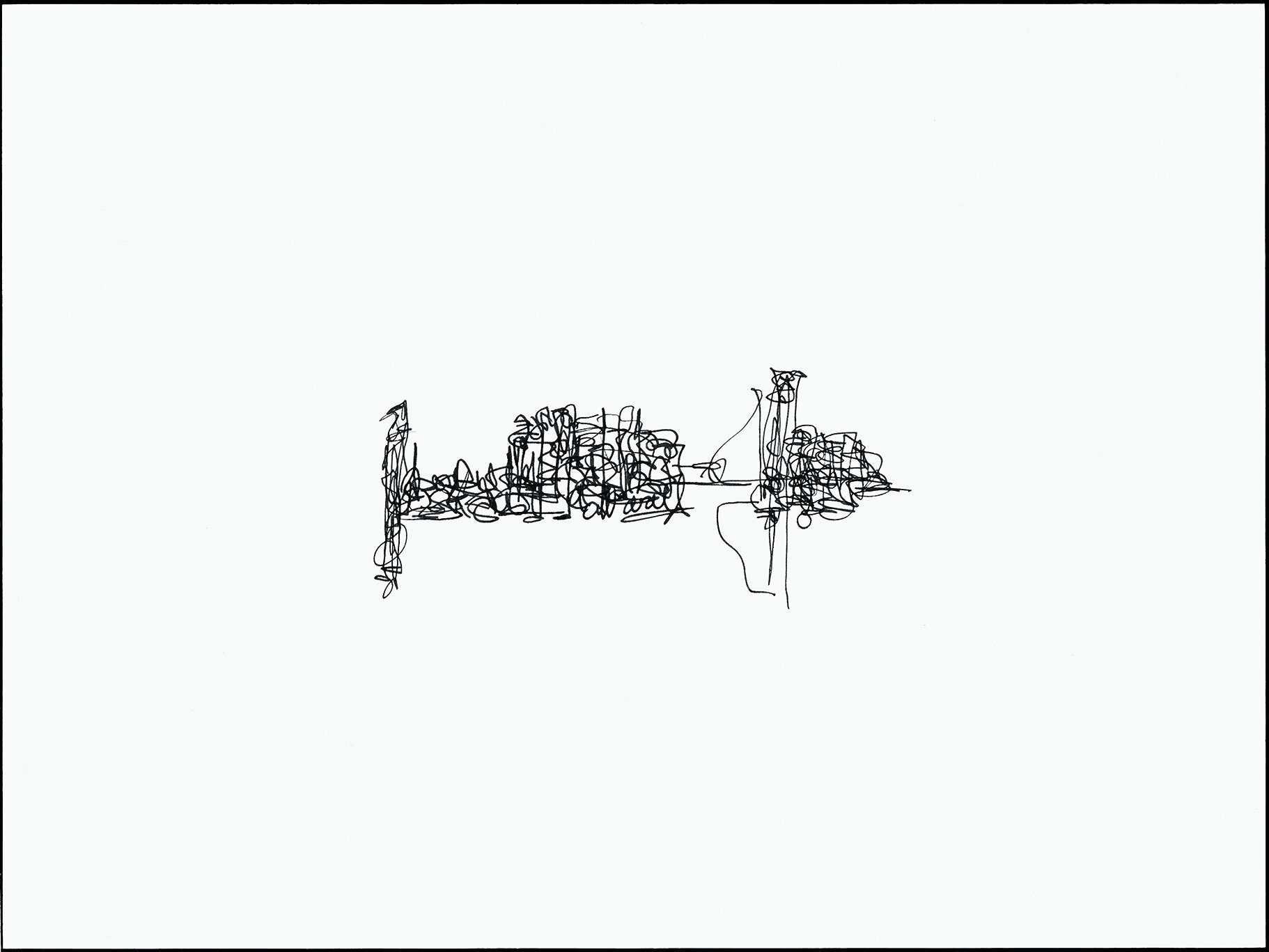  Renee Gladman, Prose Architectures 13, ink on paper, 9 x 12 inches, 2013.  